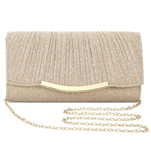 Women's Glitter Pleated Evening Clutch(MAC428)