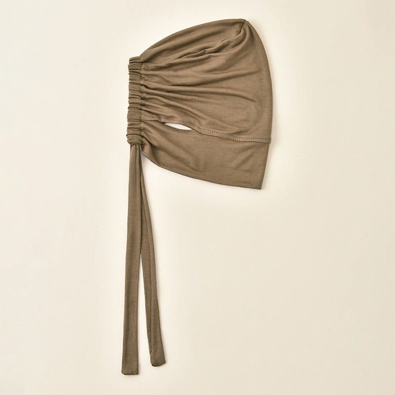 Mercerized Cotton Tie-Back Under Cap with Ear Openings(MH204)