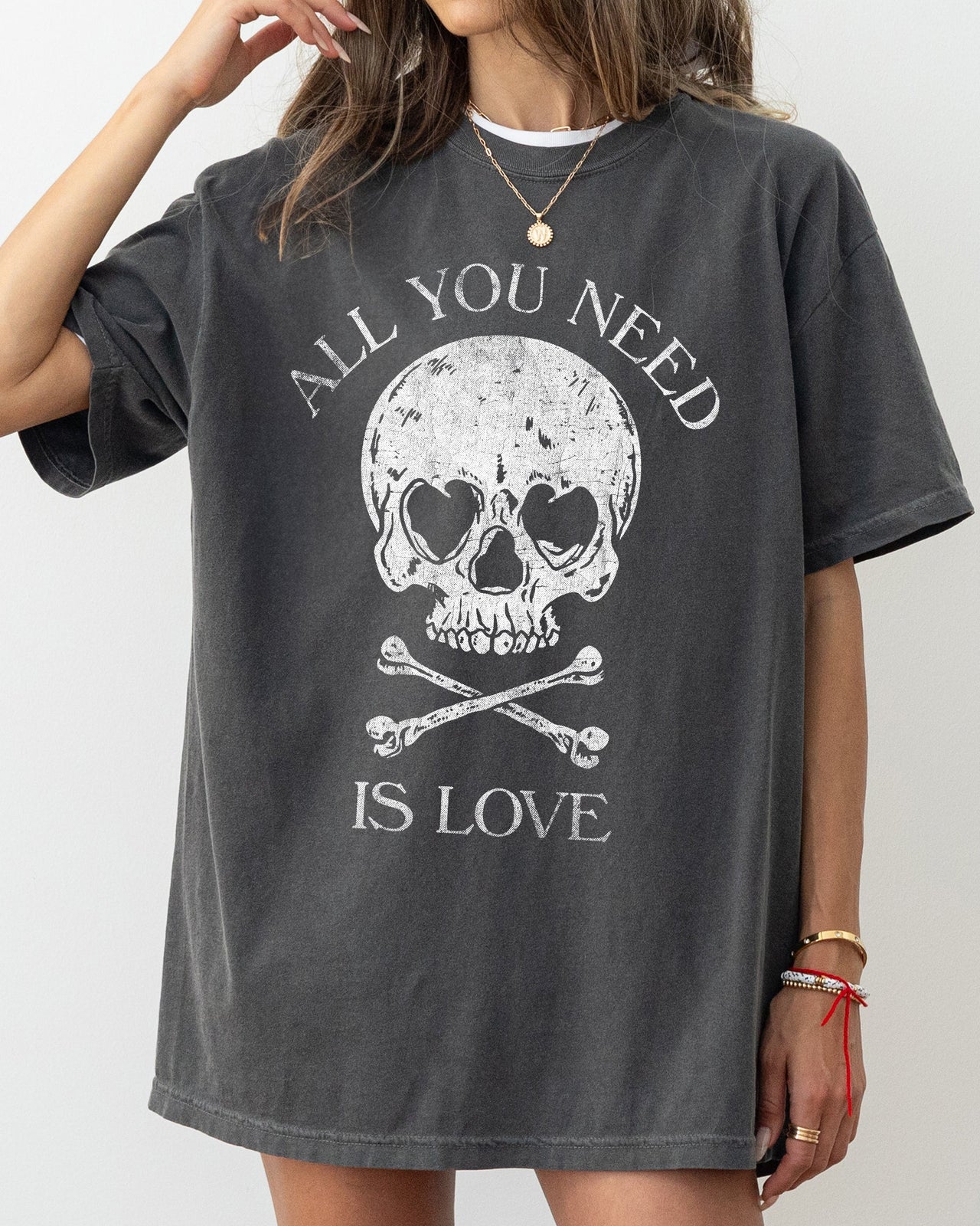 All You Need Is Love Skull Witch Meme Halloween Spooky Costume Comfort Colors Tee