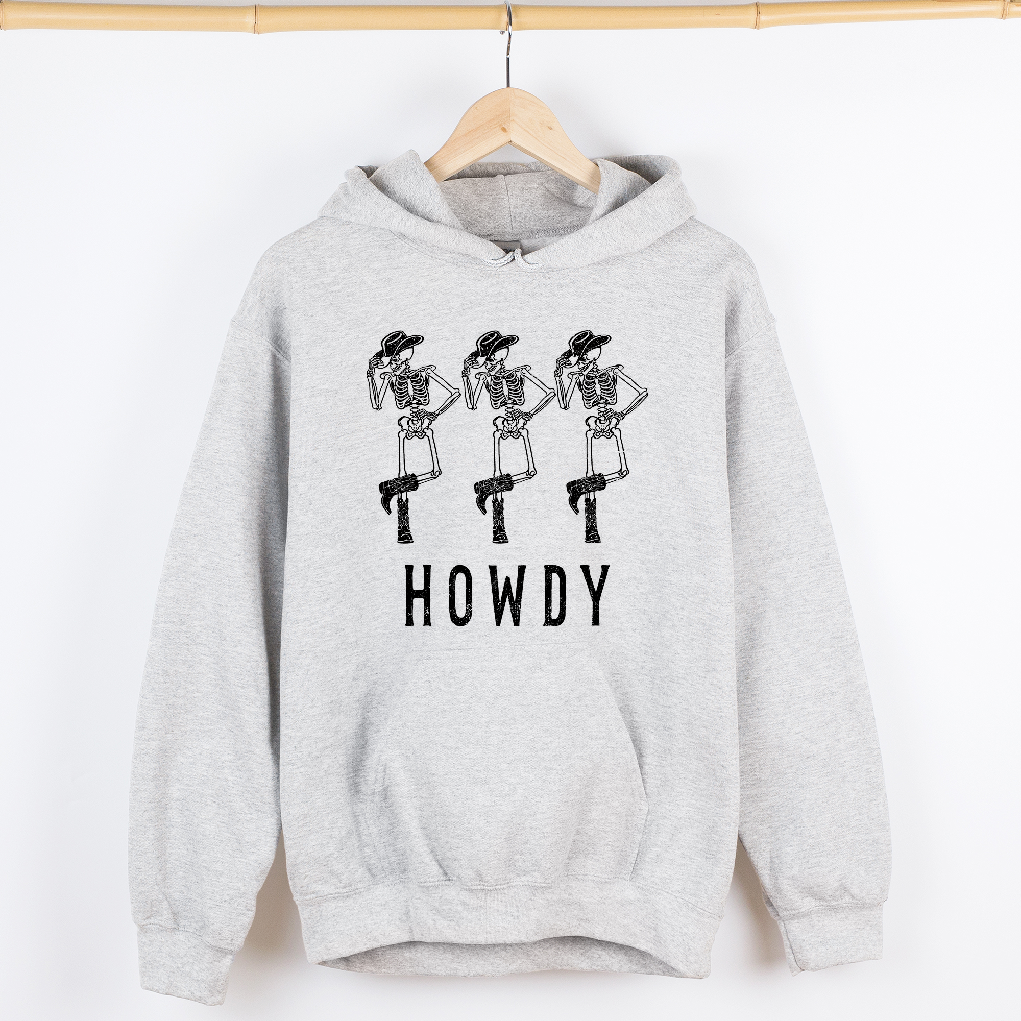 Howdy Skeleton Cowboy Ghost Witch Aesthetic Meme Halloween Spooky Graphic Hoodie