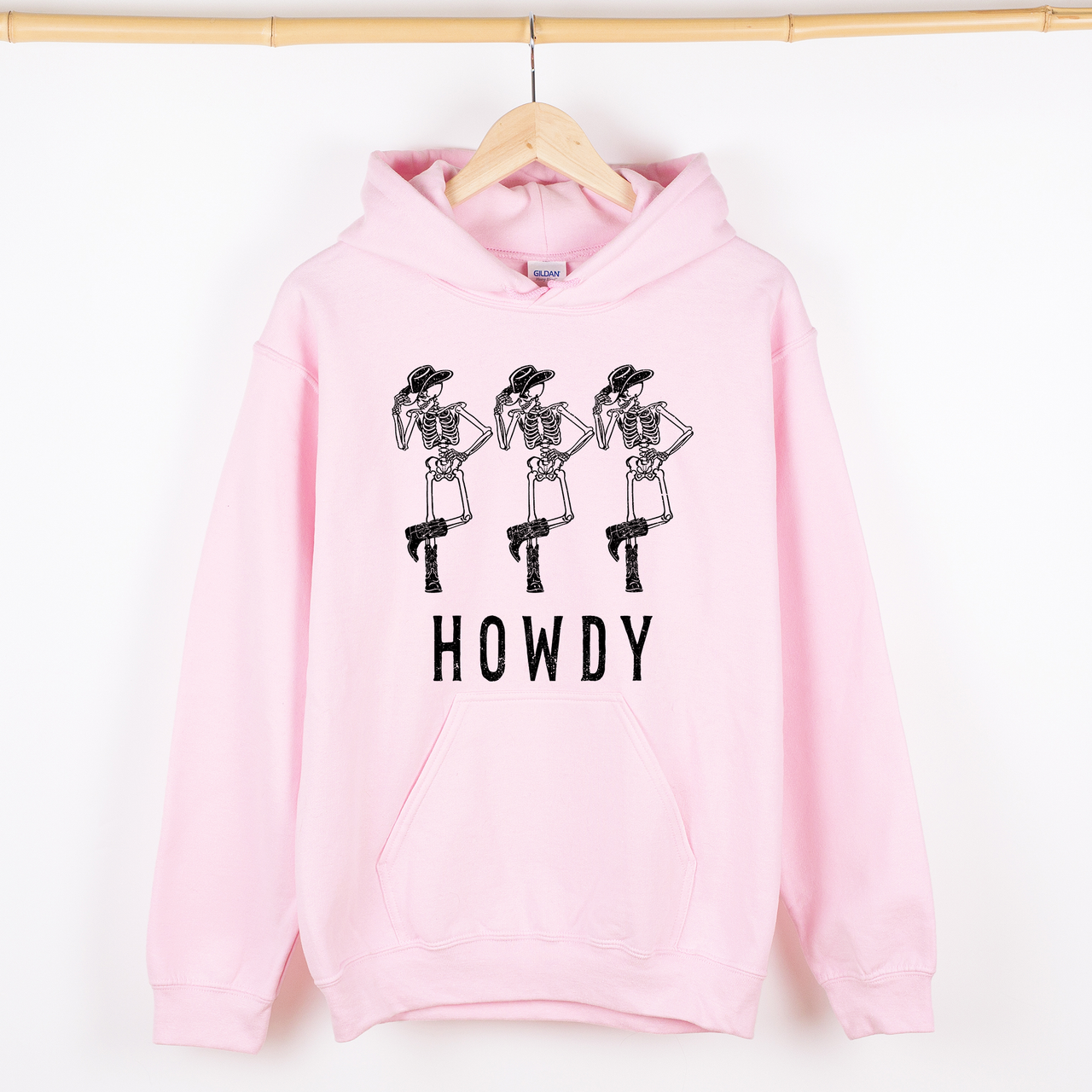 Howdy Skeleton Cowboy Ghost Witch Aesthetic Meme Halloween Spooky Graphic Hoodie