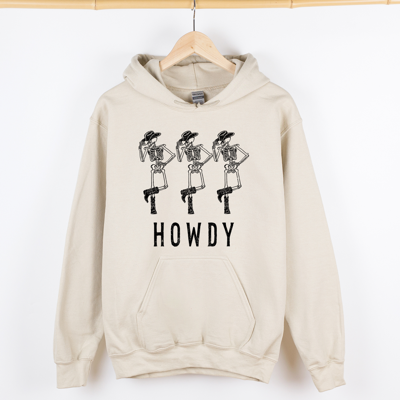 Howdy Skeleton Cowboy Ghost Witch Aesthetic Meme Halloween Spooky Graphic Hoodie