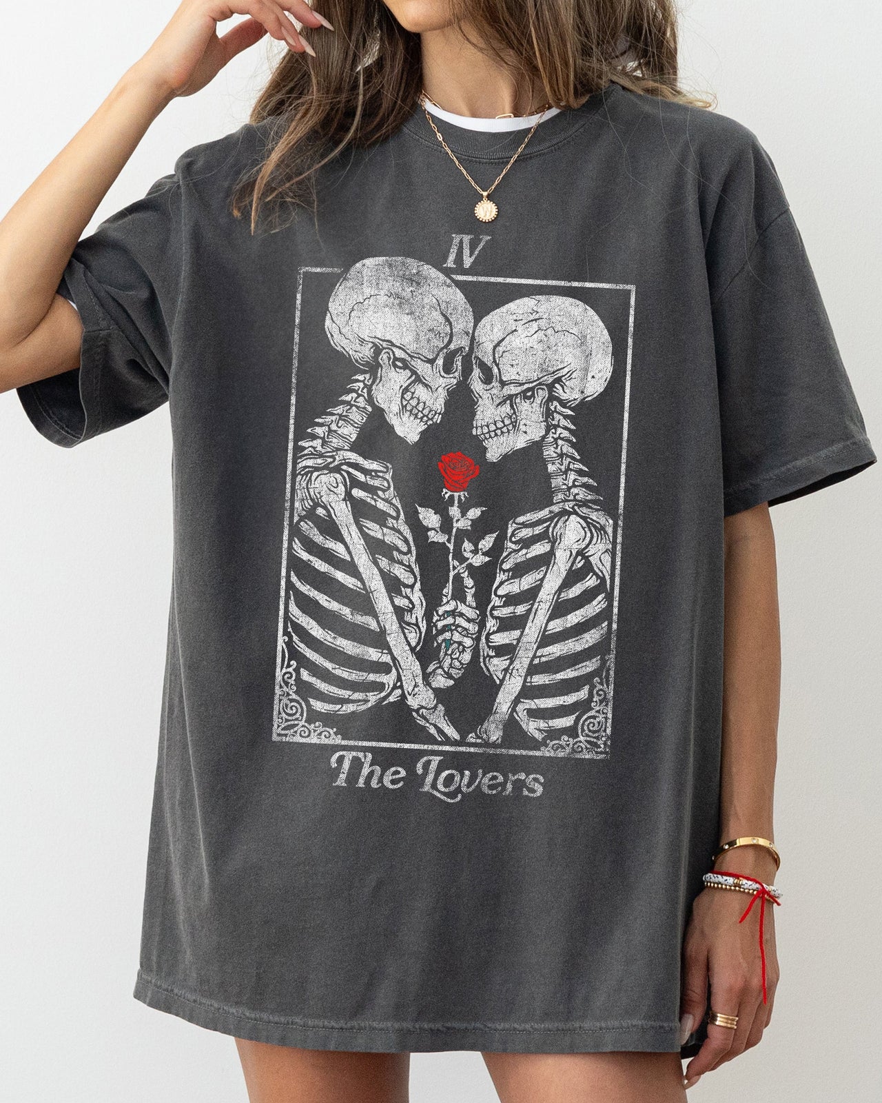 The Lovers Skeleton Ghost Witch Aesthetic Meme Halloween Spooky Costume Comfort Colors Tee