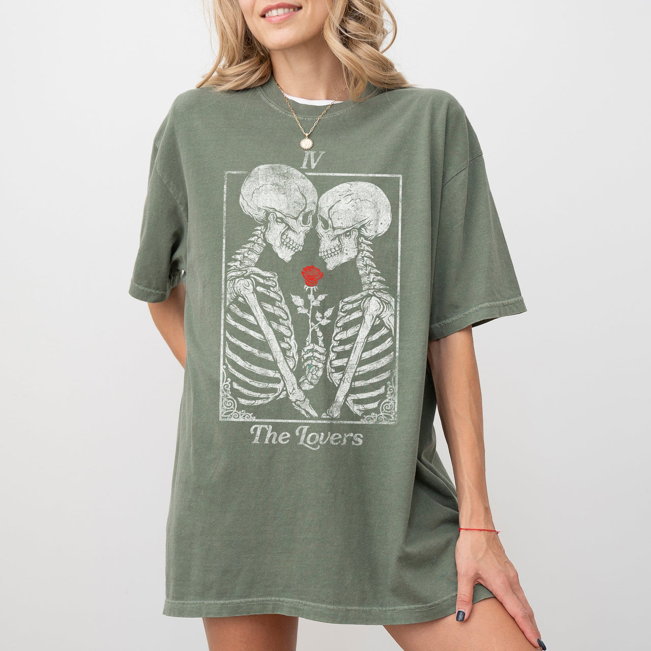 The Lovers Skeleton Ghost Witch Aesthetic Meme Halloween Spooky Costume Comfort Colors Tee