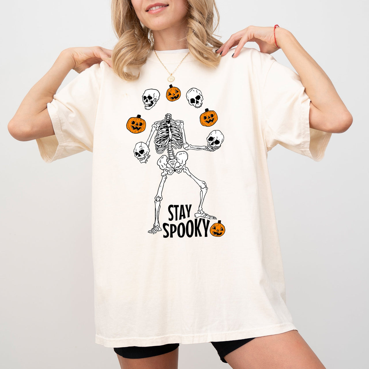 Stay Spooky Skeleton Ghost Witch Halloween Costume Classic Design Comfort Colors Tee