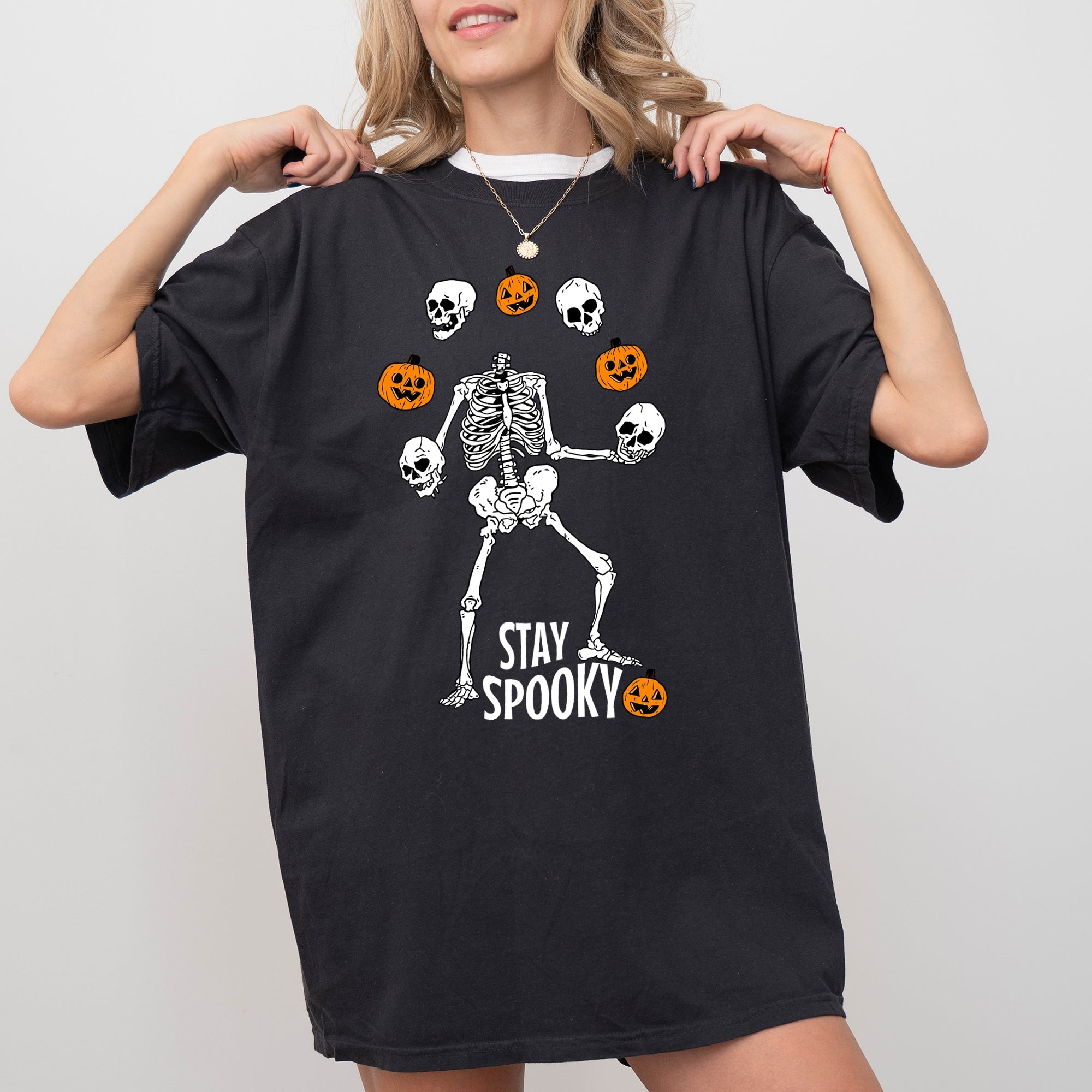 Stay Spooky Skeleton Ghost Witch Halloween Costume Classic Design Comfort Colors Tee