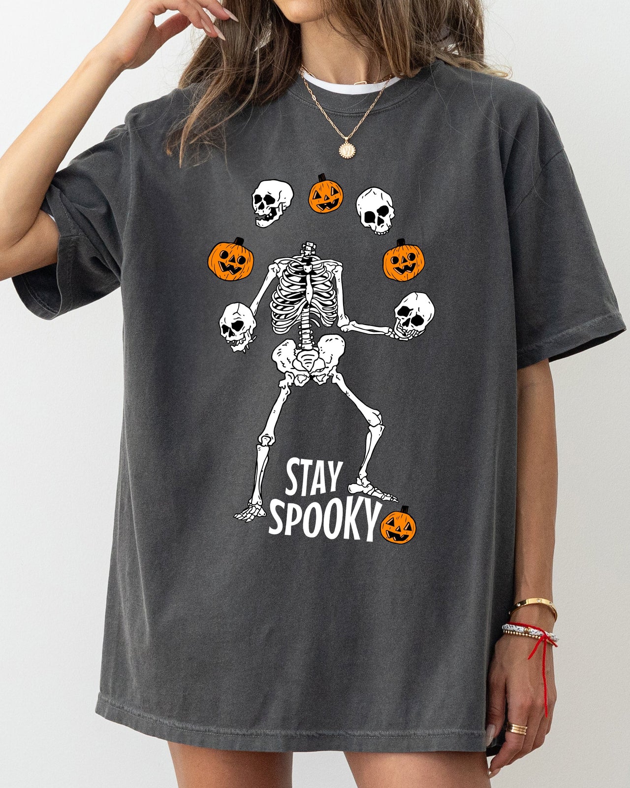 Stay Spooky Skeleton Ghost Witch Halloween Costume Classic Design Comfort Colors Tee