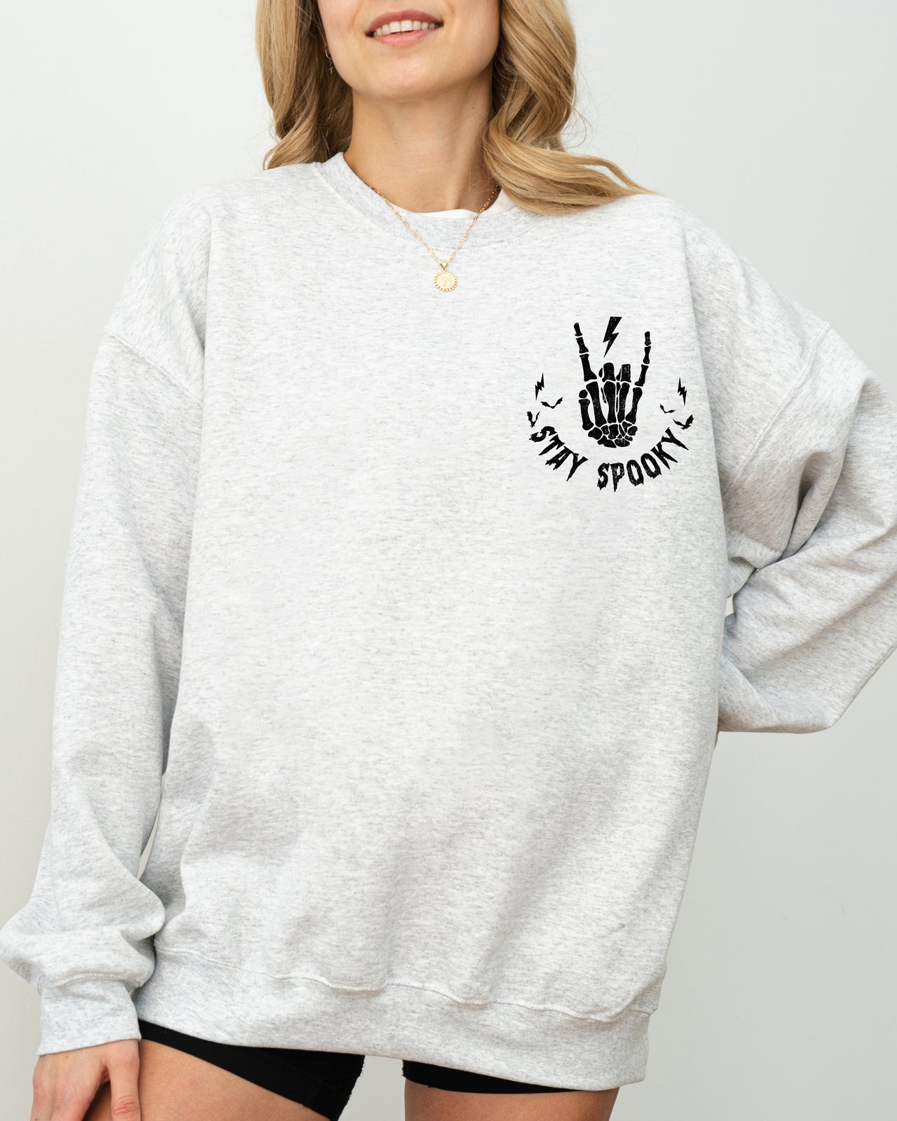 Stay Spooky Pocket Skeleton Ghost Witch Meme Halloween Spooky Costume Sweatshirt