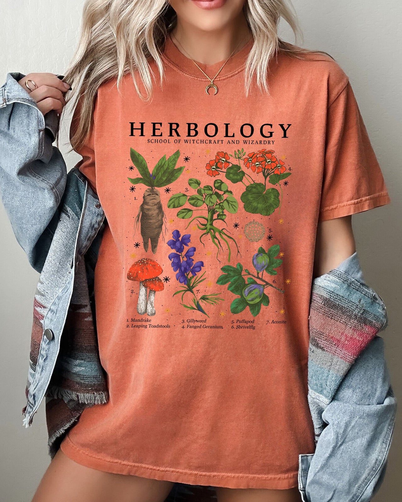 Herbology Mushroom Skeleton Ghost Witch Meme Halloween Spooky Costume Comfort Colors Tee