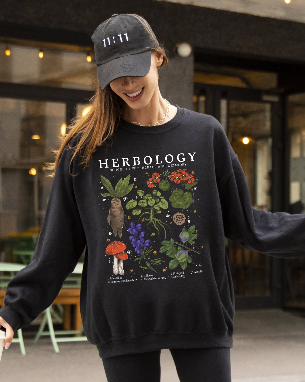 Herbology Mushroom Skeleton Ghost Witch Aesthetic Meme Halloween Spooky Costume Sweatshirt