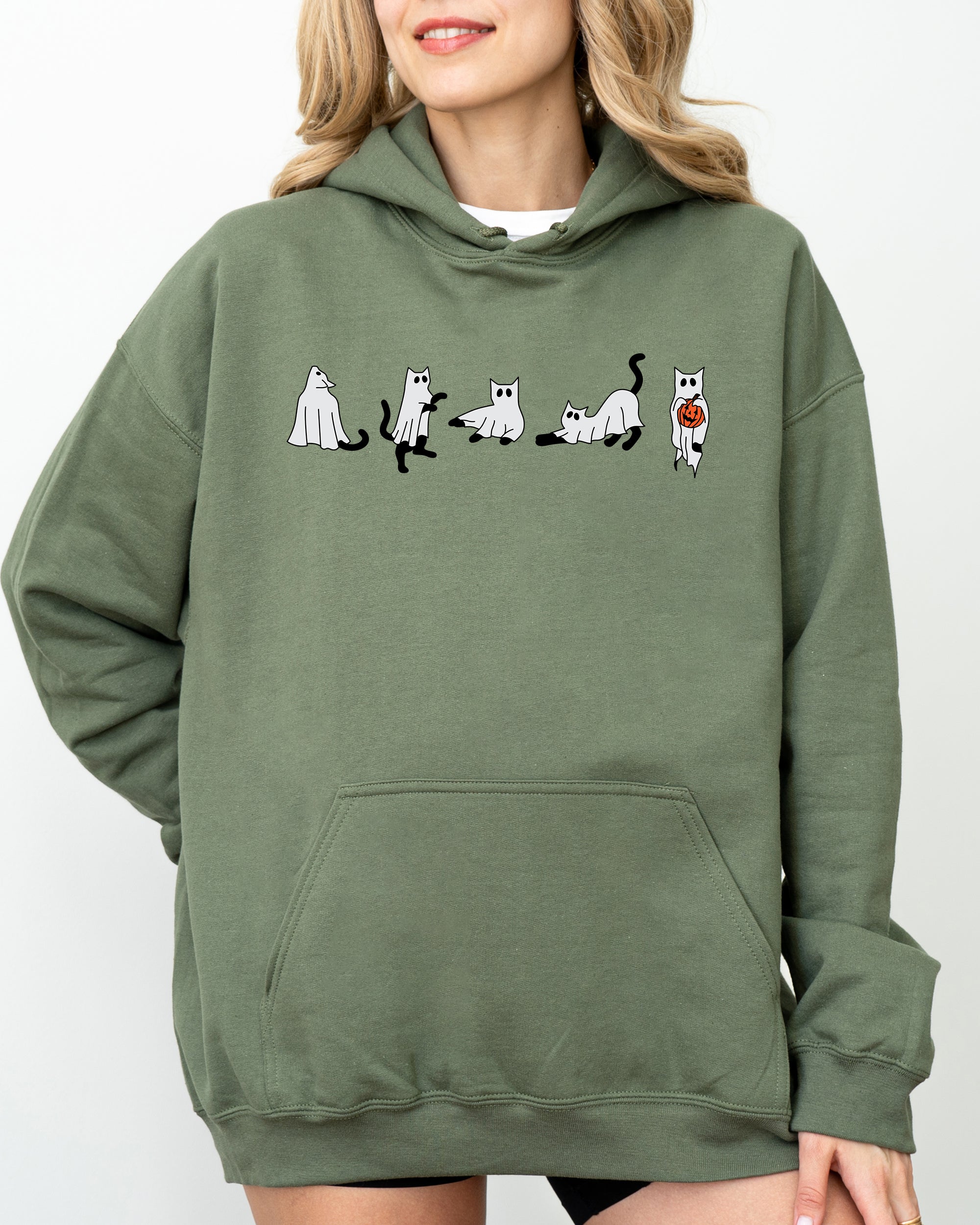 Cat Ghosts Skeleton Witch Halloween Spooky Meme Costume Collection Iconic Limited Edition Hoodie