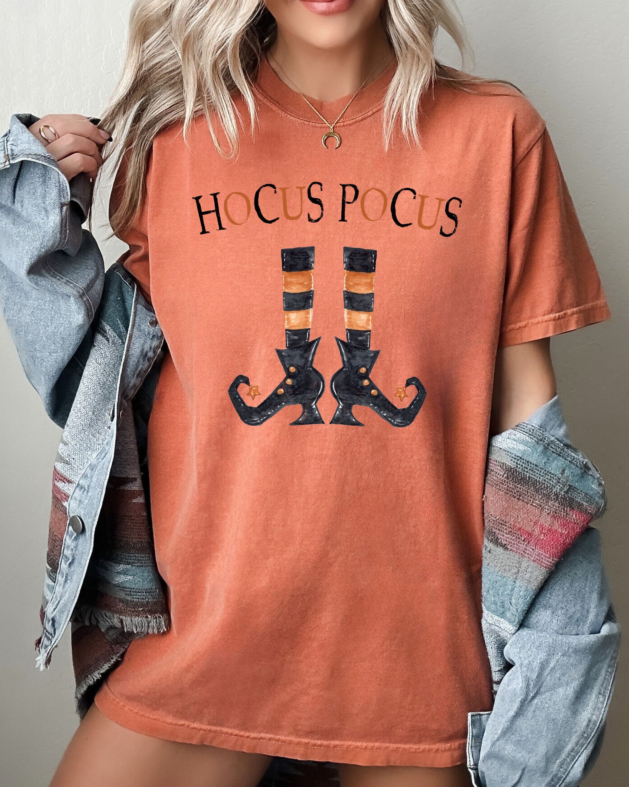 Hocus Pocus Boots Skeleton Witch Halloween Spooky Costume Meme Comfort Colors Tee