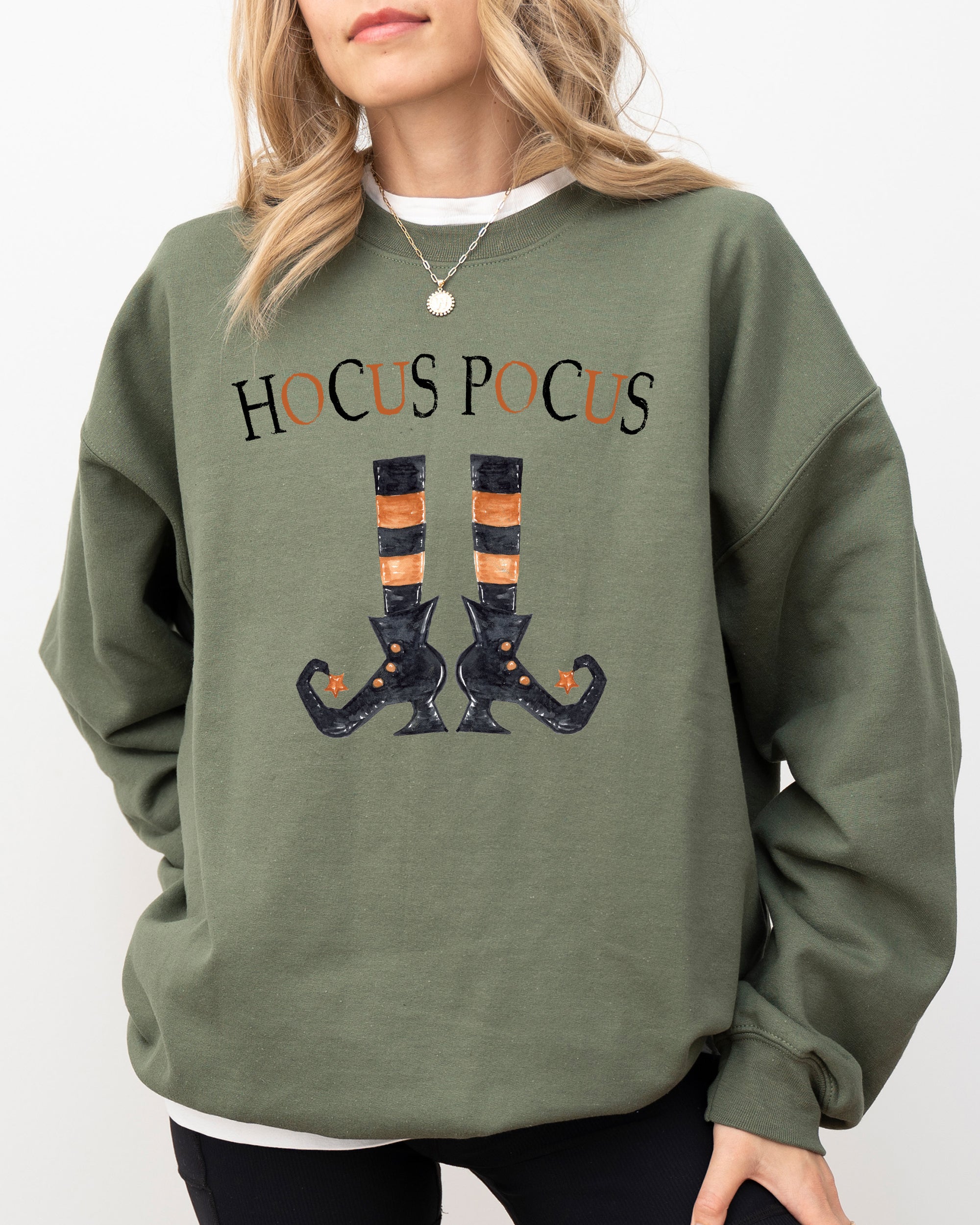 Hocus Pocus Boots Skeleton Witch Halloween Holiday Spooky Meme Costume Sweatshirt