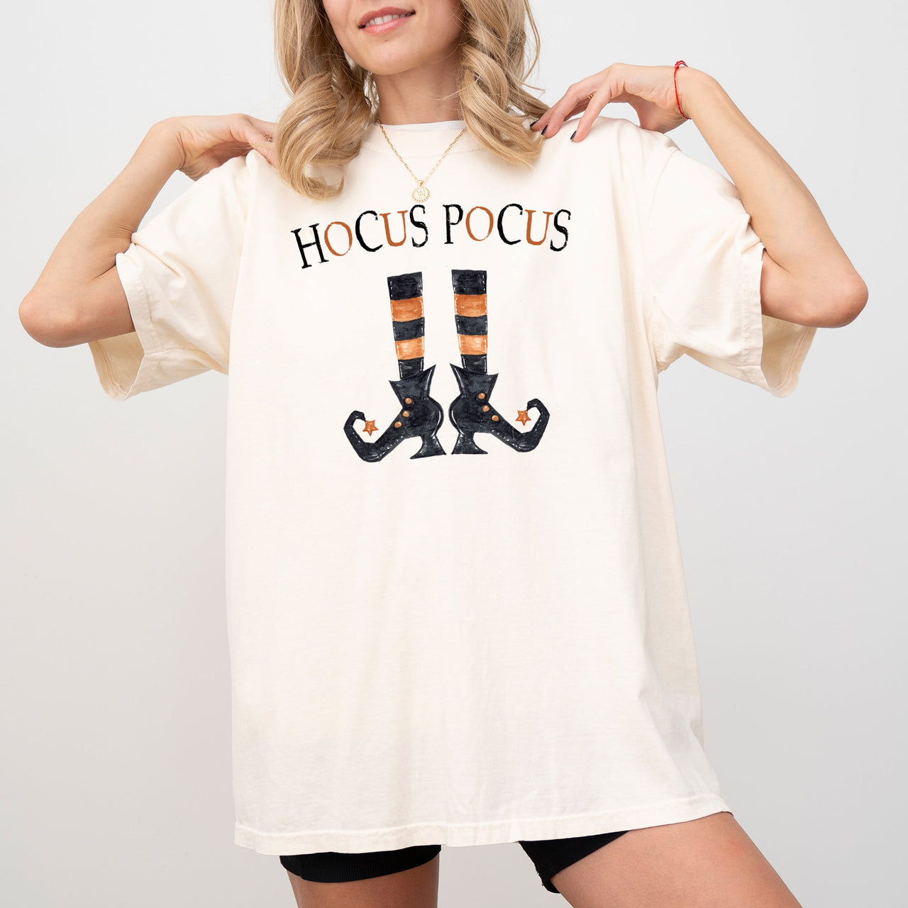 Hocus Pocus Boots Skeleton Witch Halloween Spooky Costume Meme Comfort Colors Tee