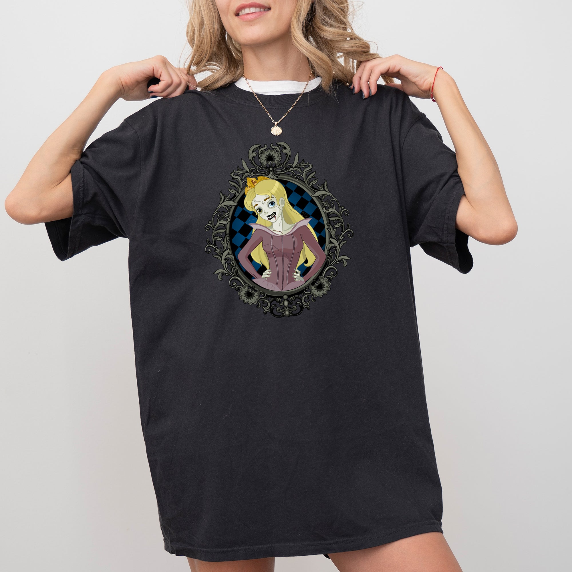 Sleeping Beauty Skeleton Witch Meme Halloween Gothic Nightmare Comfort Colors Tee