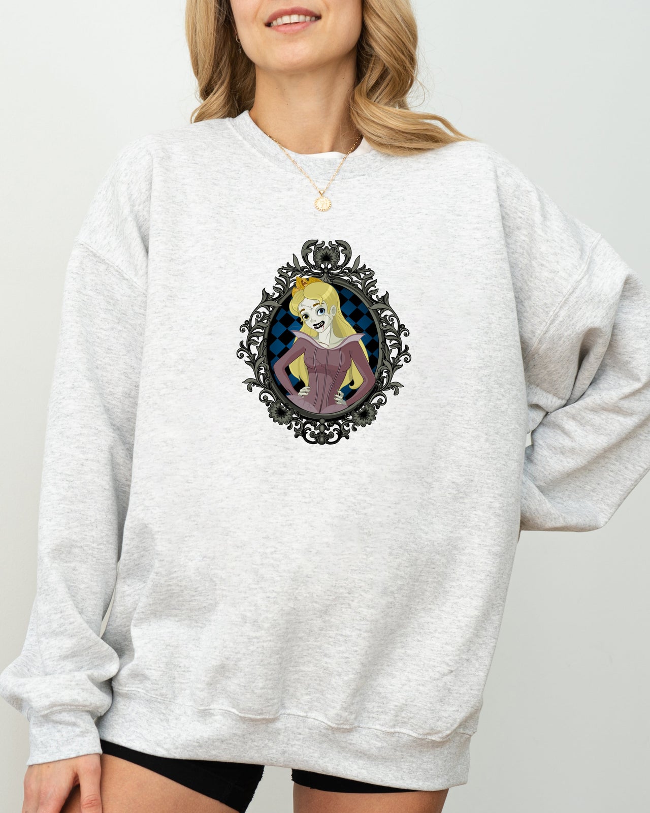 Sleeping Beauty Princess Skeleton Witch Halloween Meme Spooky Costume Sweatshirt