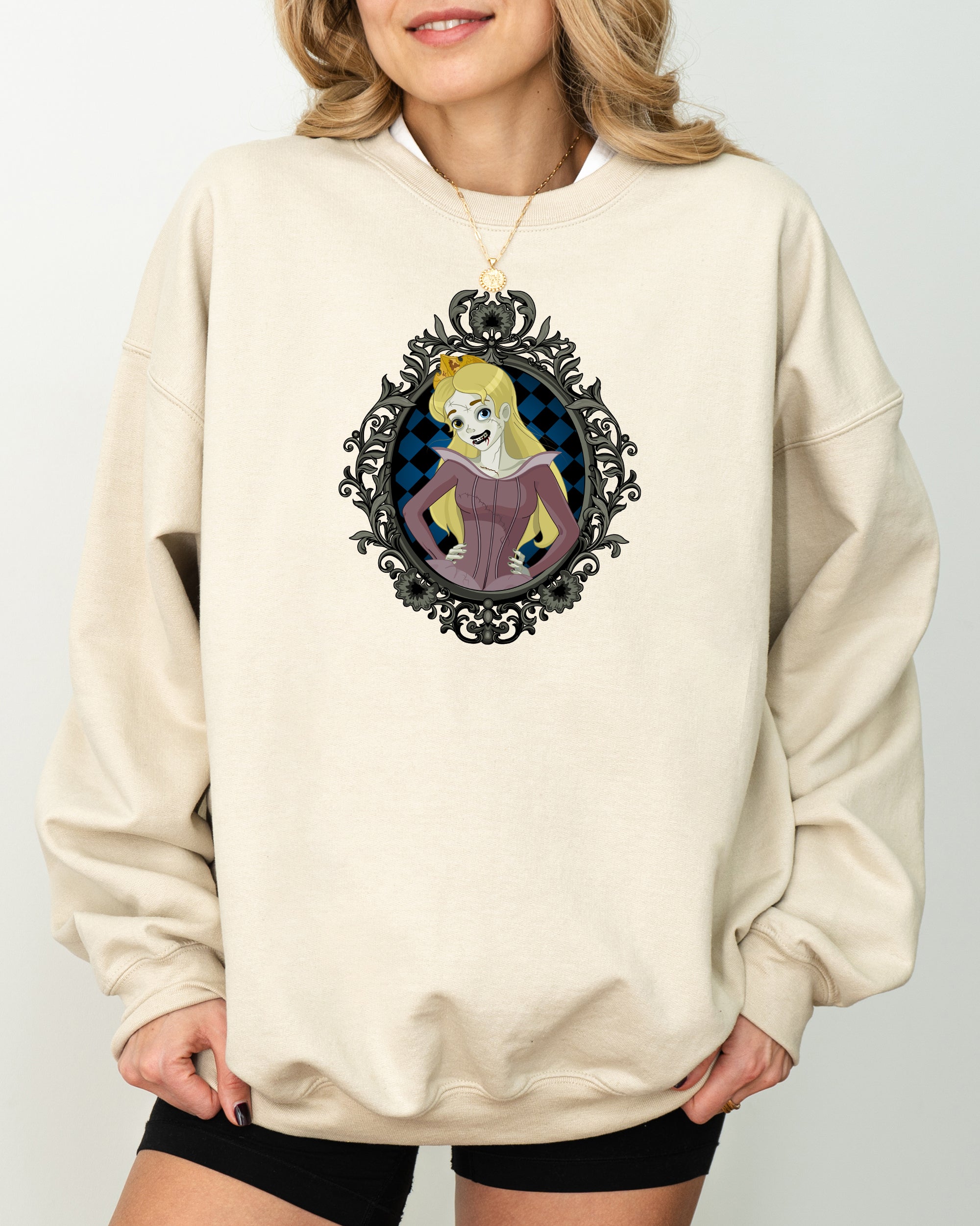 Sleeping Beauty Princess Skeleton Witch Halloween Meme Spooky Costume Sweatshirt