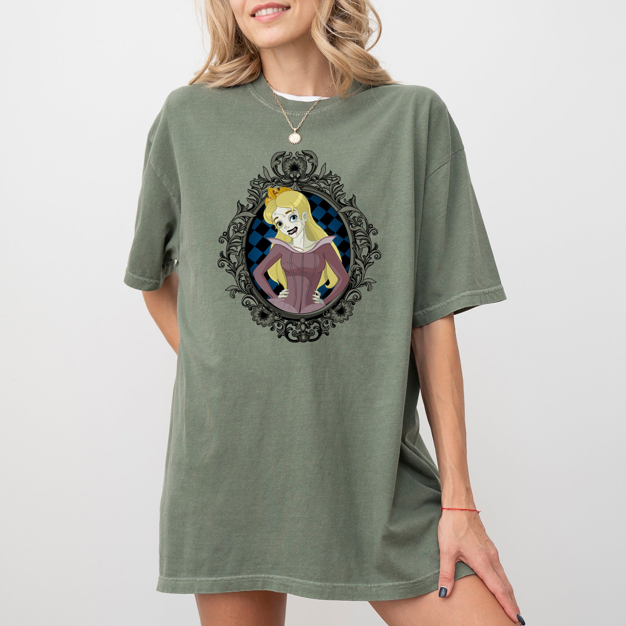 Sleeping Beauty Skeleton Witch Meme Halloween Gothic Nightmare Comfort Colors Tee