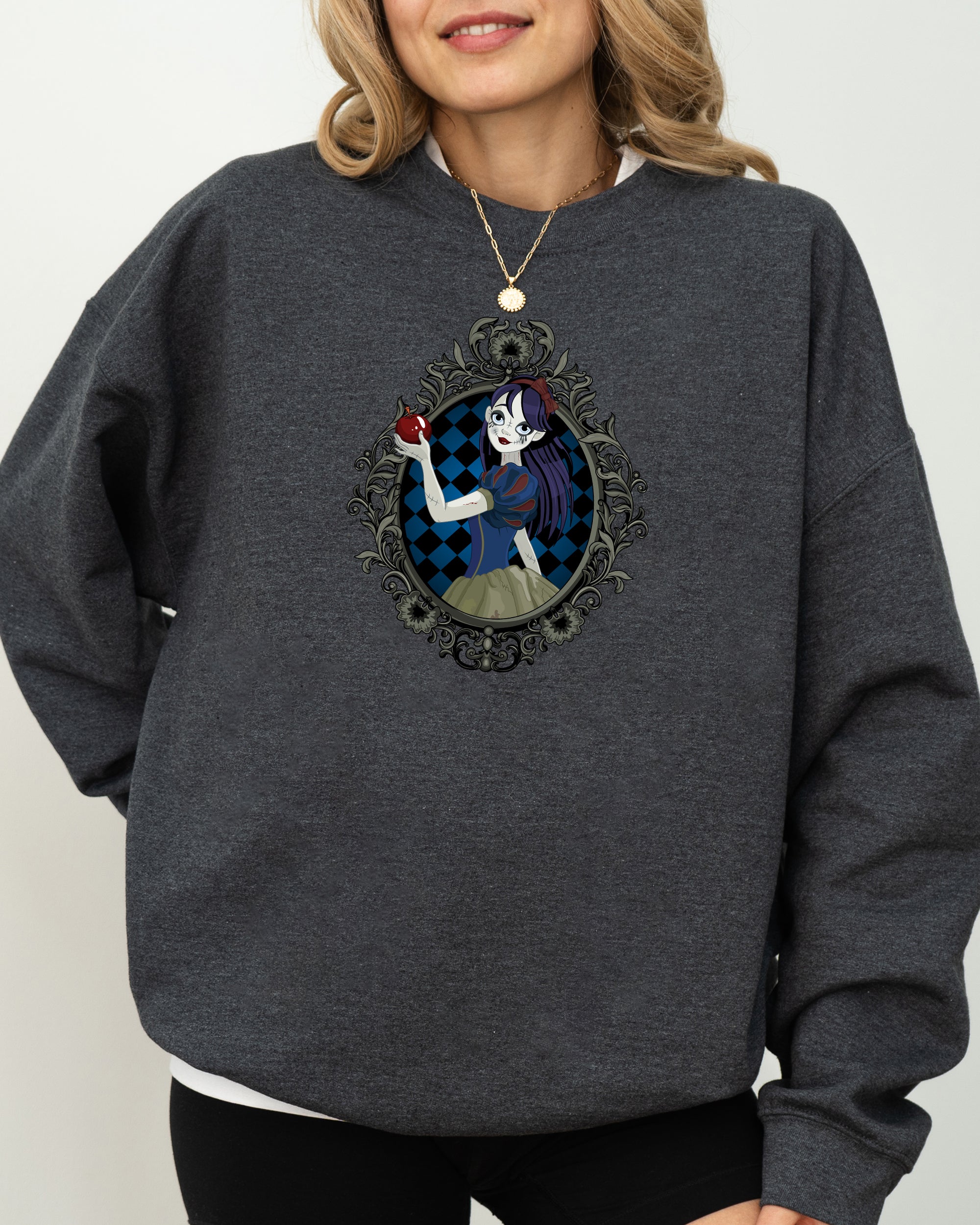 Snow White Princess Skeleton Witch Meme Halloween Spooky Costume Graphic Sweatshirt