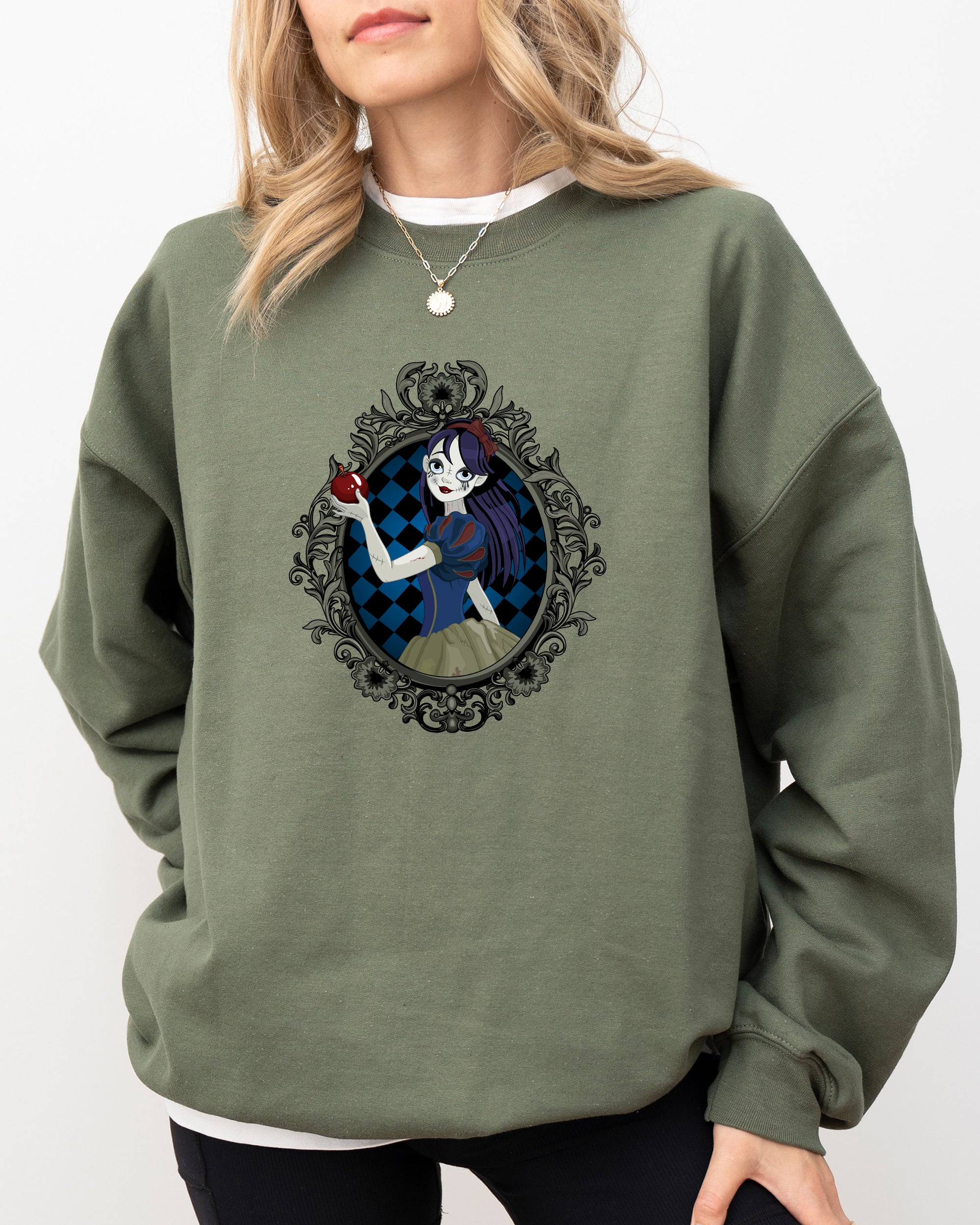 Snow White Princess Skeleton Witch Meme Halloween Spooky Costume Graphic Sweatshirt