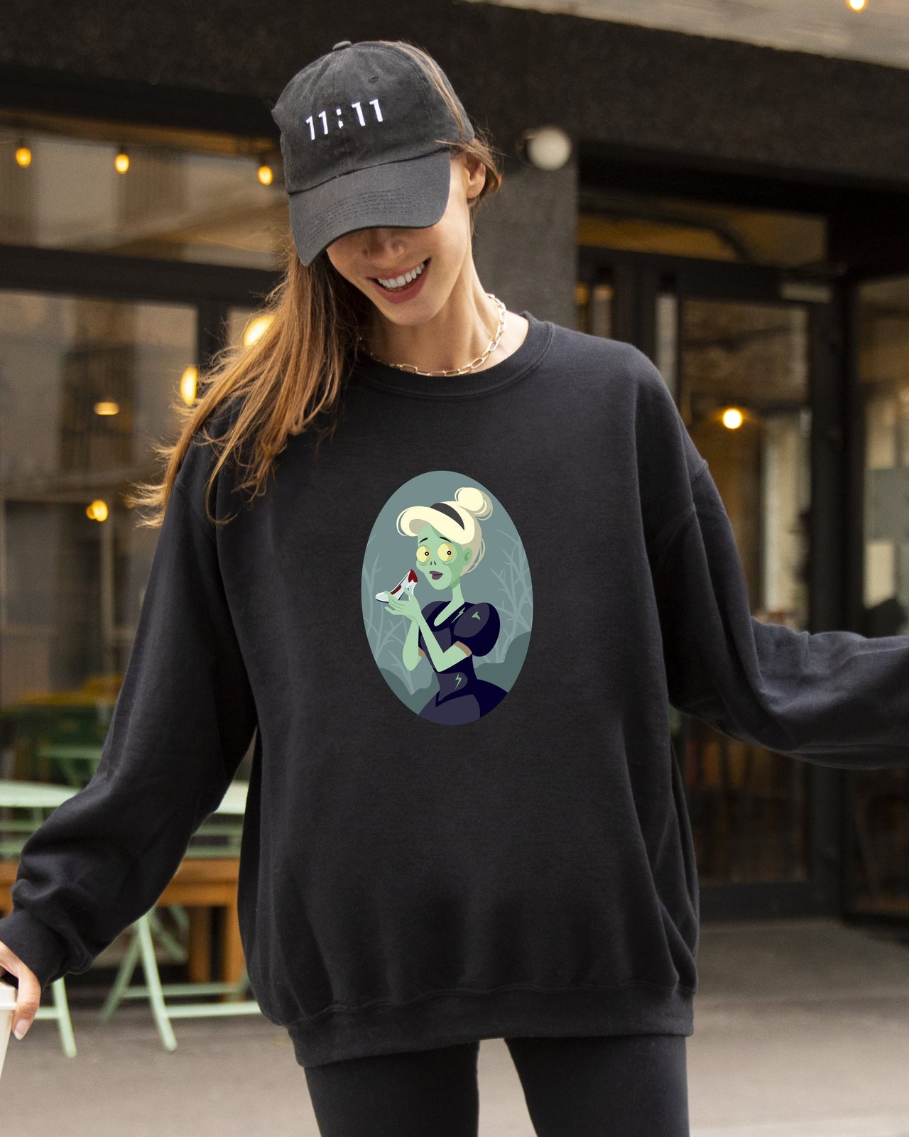 Cinderella Princess Skeleton Witch Meme Halloween Spooky Costume Graphic Sweatshirt