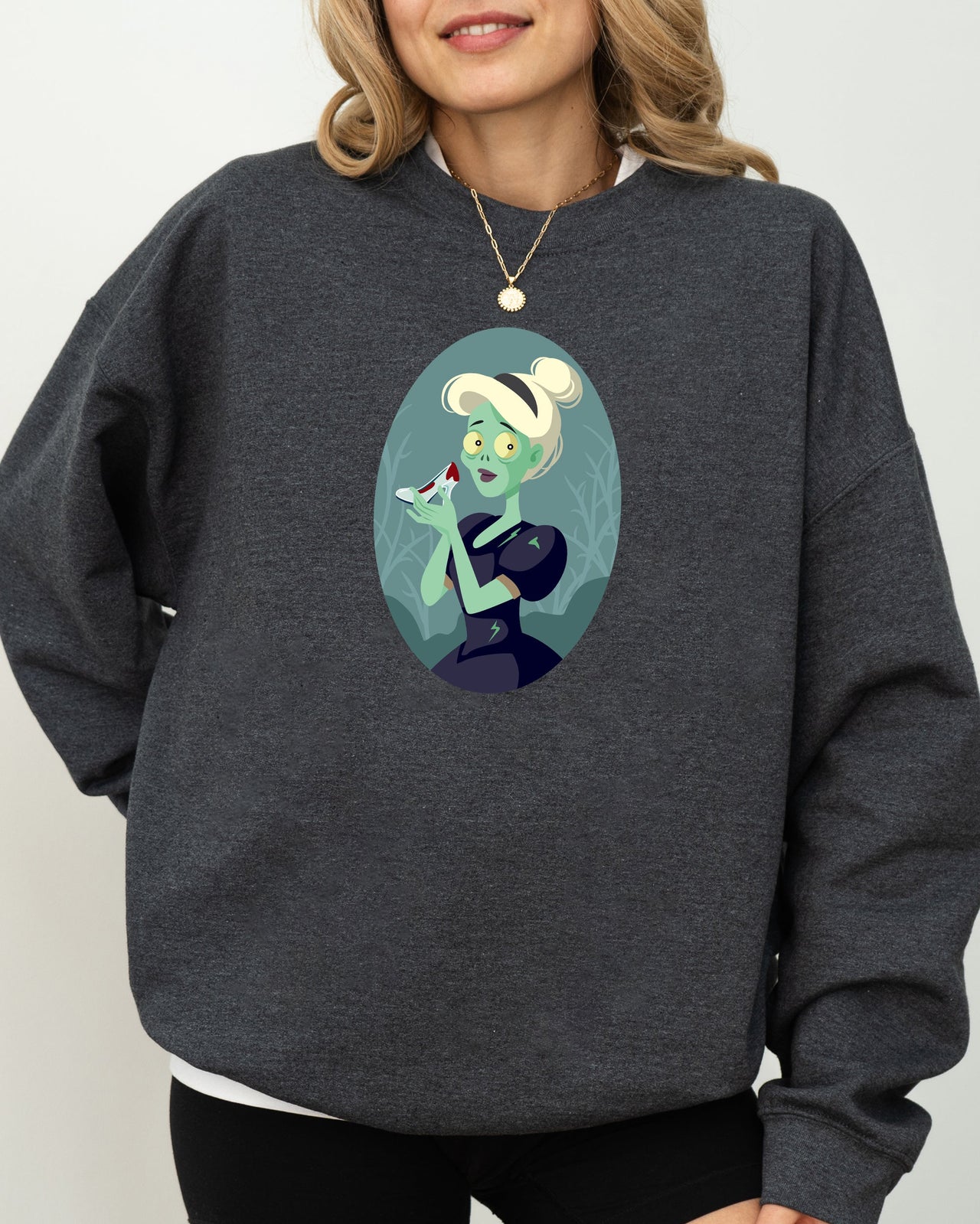 Cinderella Princess Skeleton Witch Meme Halloween Spooky Costume Graphic Sweatshirt