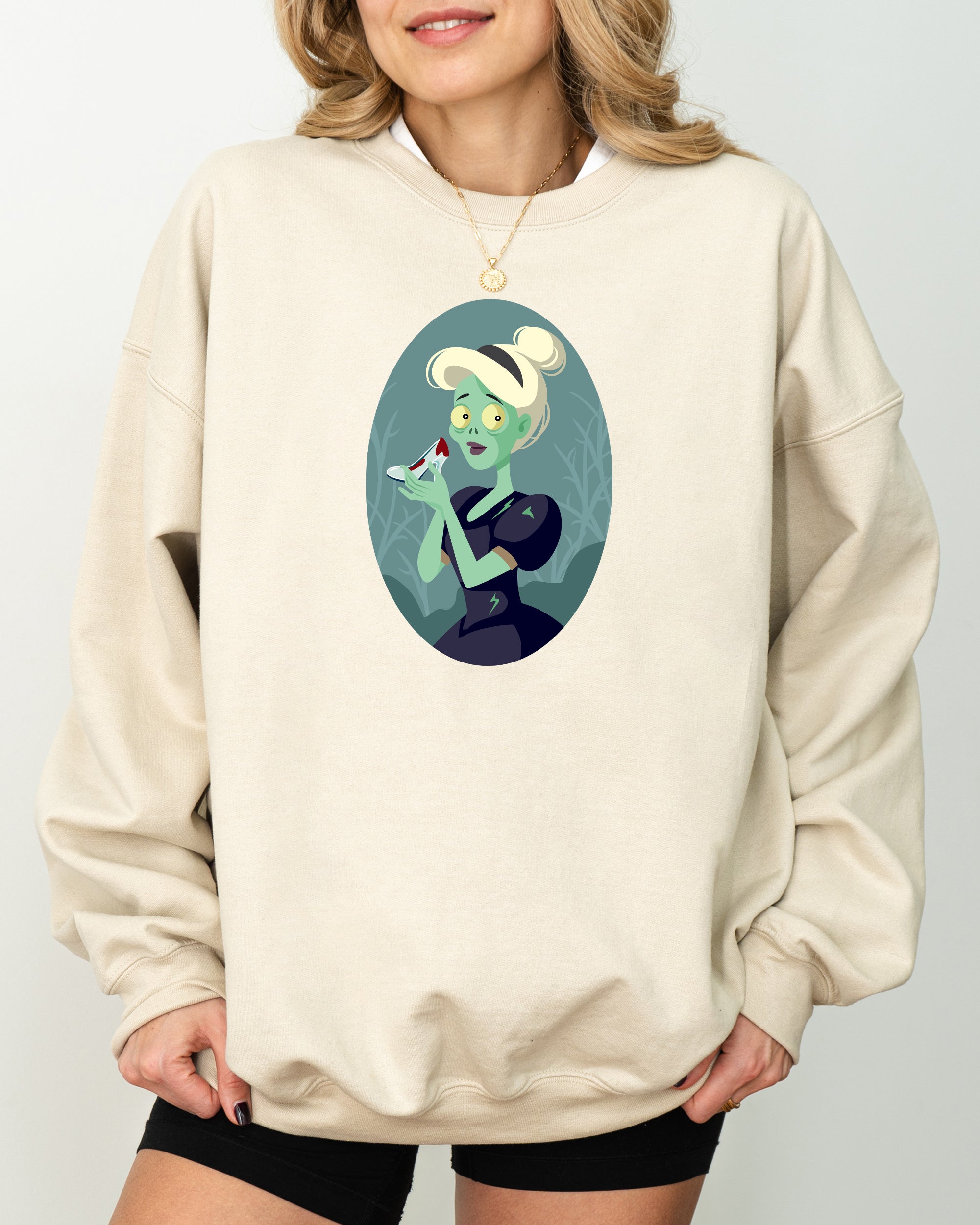 Cinderella Princess Skeleton Witch Meme Halloween Spooky Costume Graphic Sweatshirt