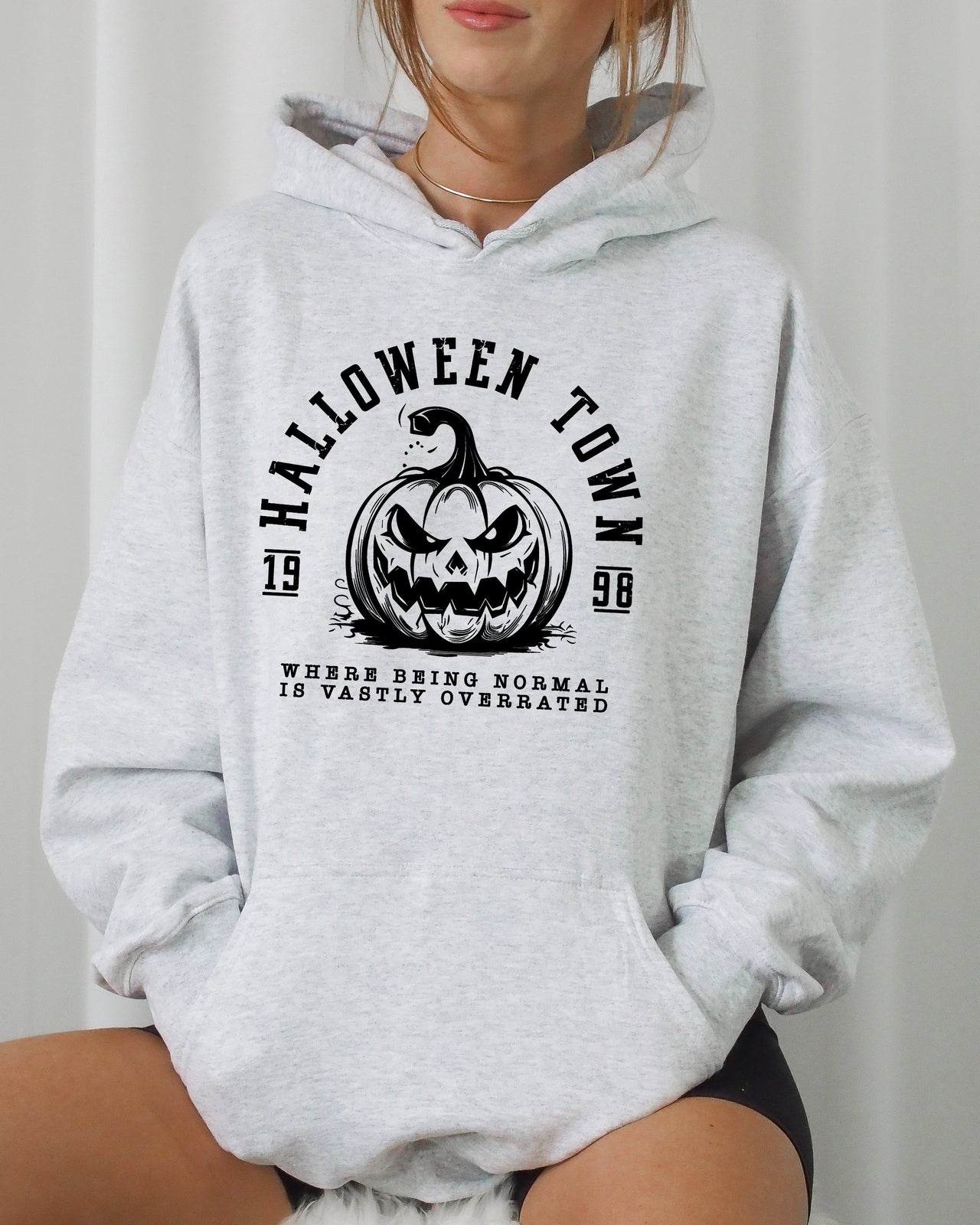 Halloween Town Pumpkin Spooky Skeleton Witch Meme Halloween Costume Graphic Hoodie