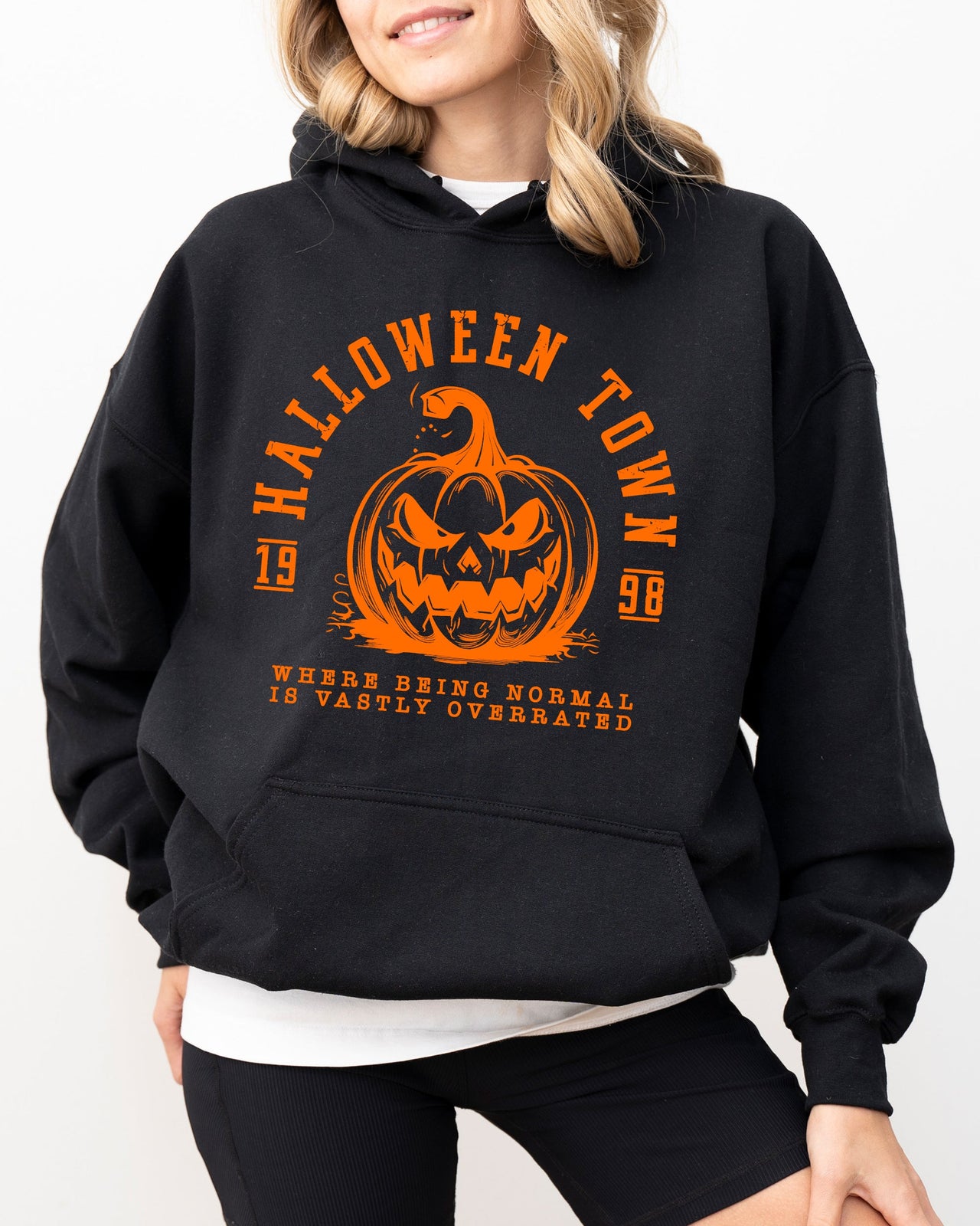 Halloween Town Pumpkin Spooky Skeleton Witch Meme Halloween Costume Graphic Hoodie