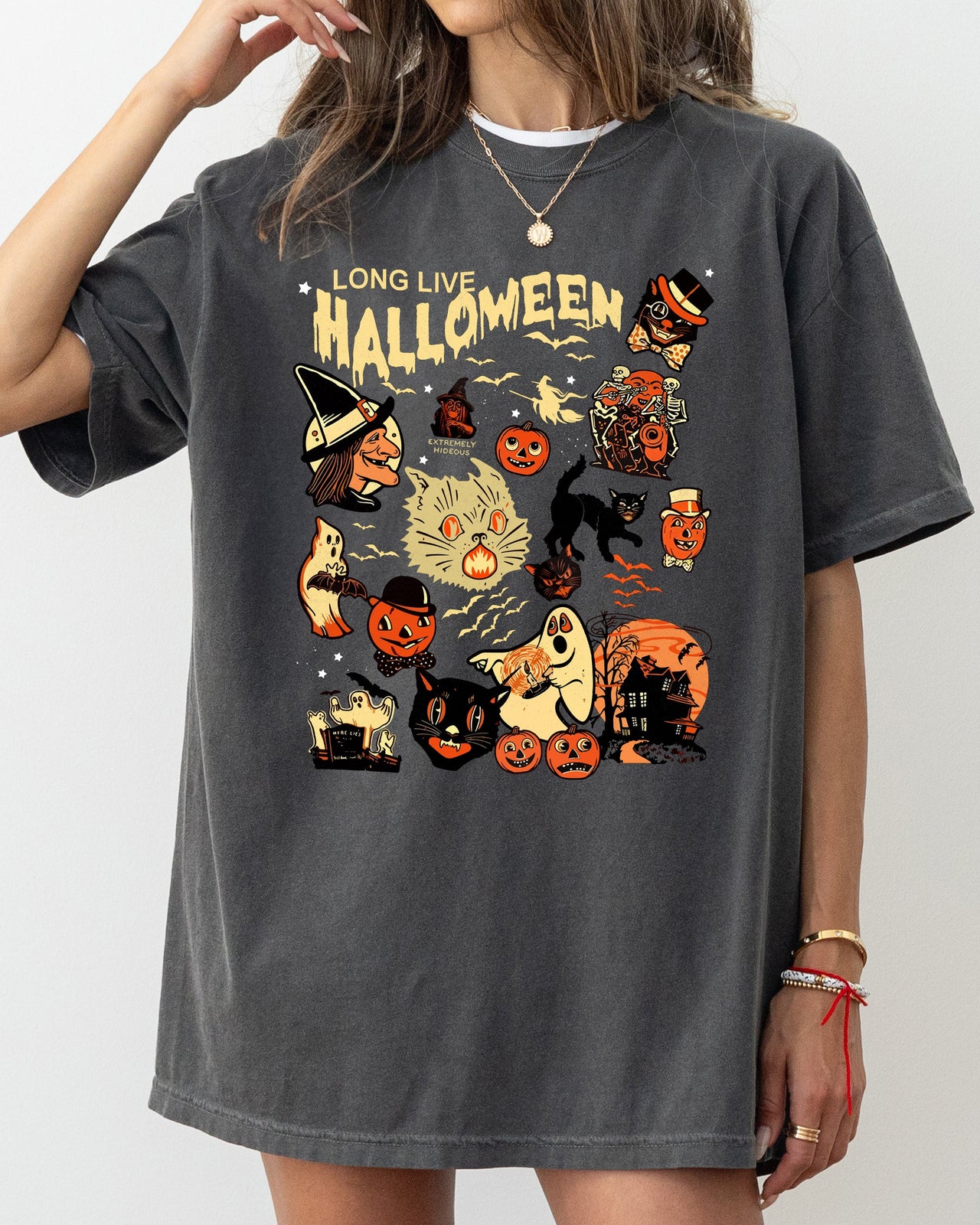 Long Live Halloween Pumpkin Spooky Skeleton Witch Meme Aesthetic Costume Comfort Colors Tee