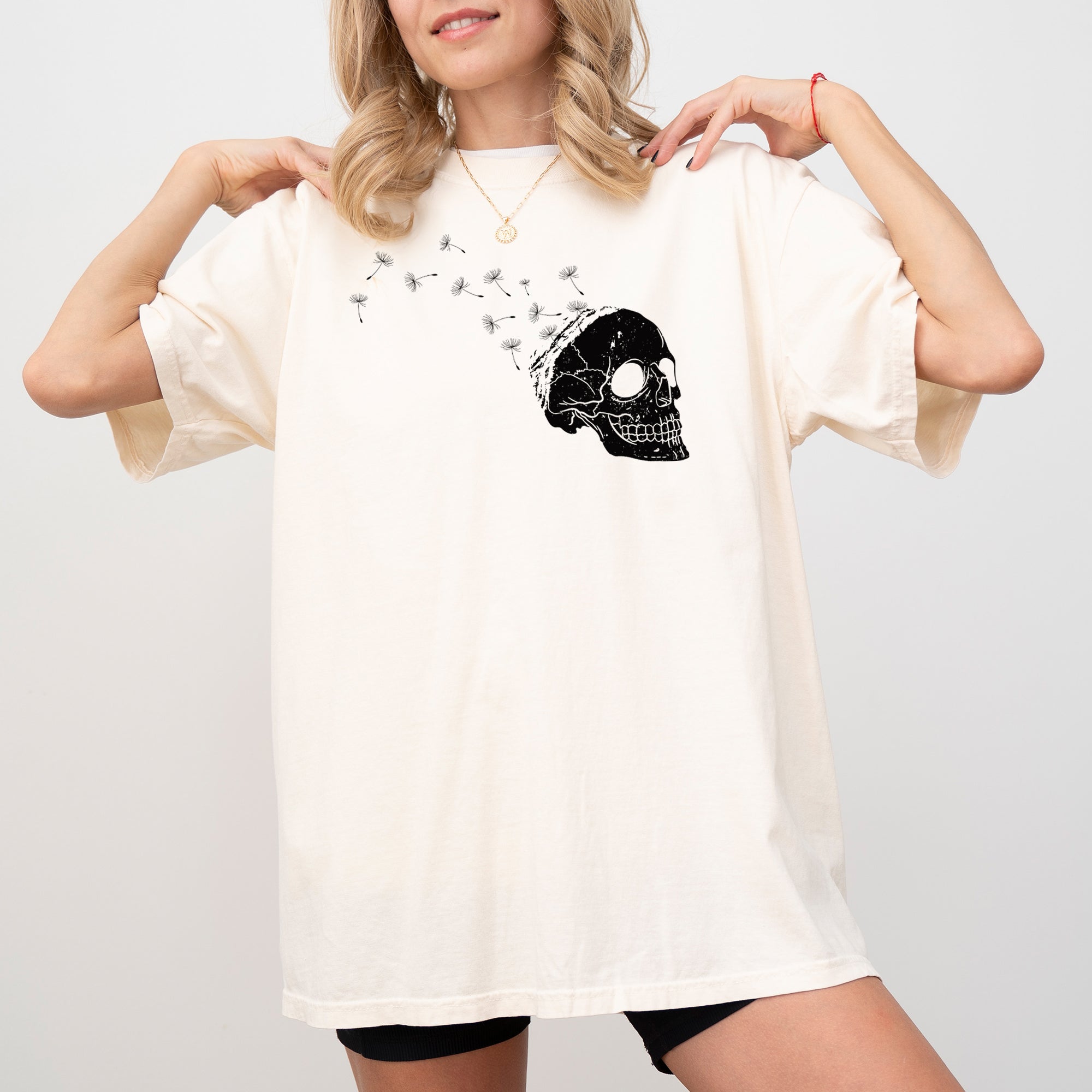 Dandelion Skull Spooky Skeleton Witch Halloween Costume Meme Funny Graphic Comfort Colors Tee