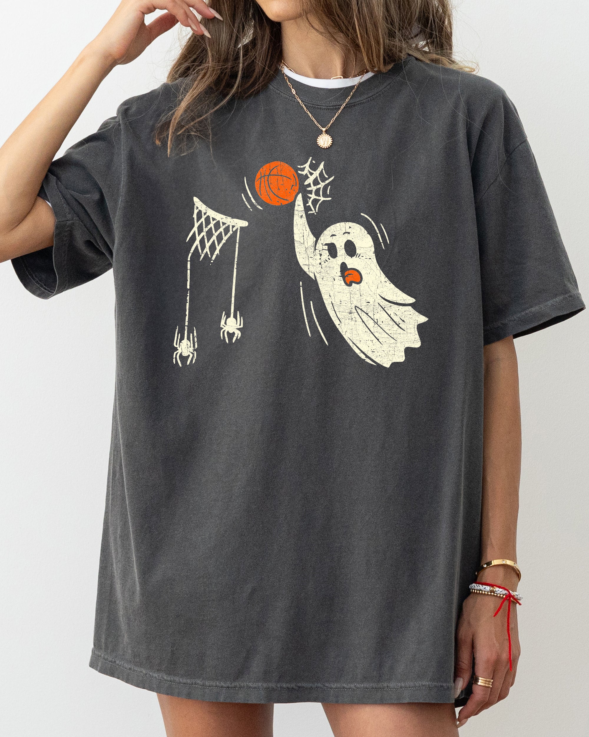 Basketball Ghost Spooky Skeleton Witch Meme Halloween Costume Comfort Colors Tee