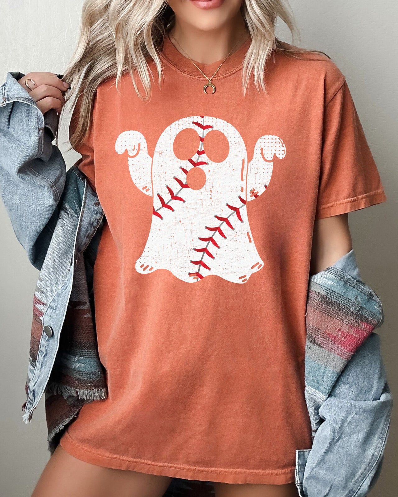 Baseball Ghost Spooky Skeleton Witch Meme Halloween Costume Art Comfort Colors Tee