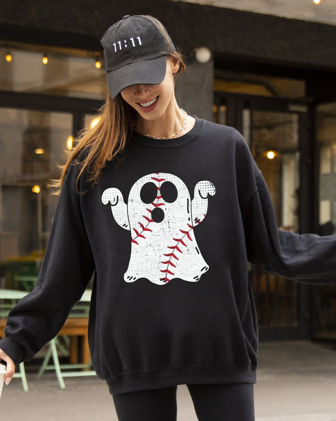 Baseball Ghost Spooky Skeleton Witch Halloween Meme Graphic Apparel Collection Sweatshirt
