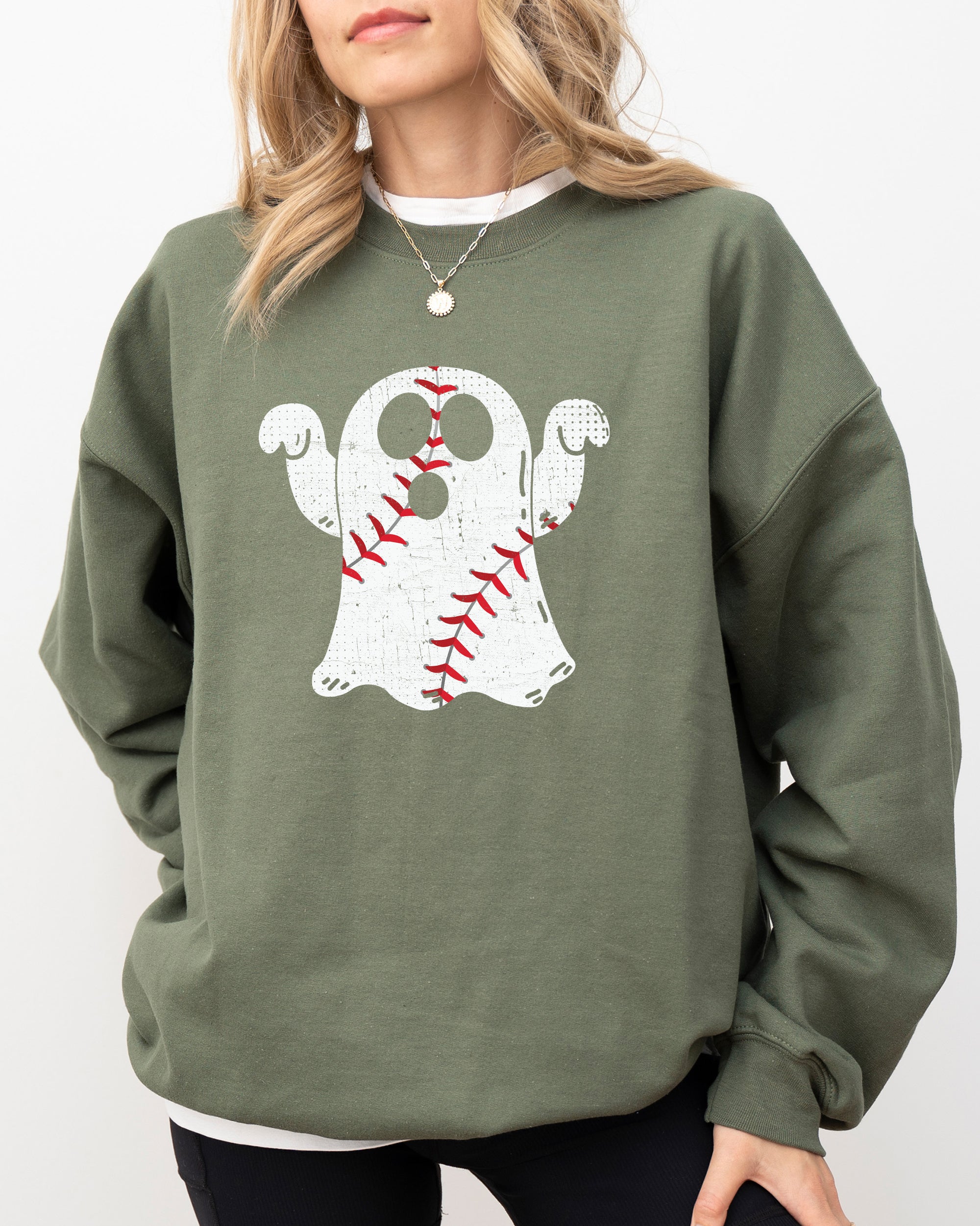 Baseball Ghost Spooky Skeleton Witch Halloween Meme Graphic Apparel Collection Sweatshirt