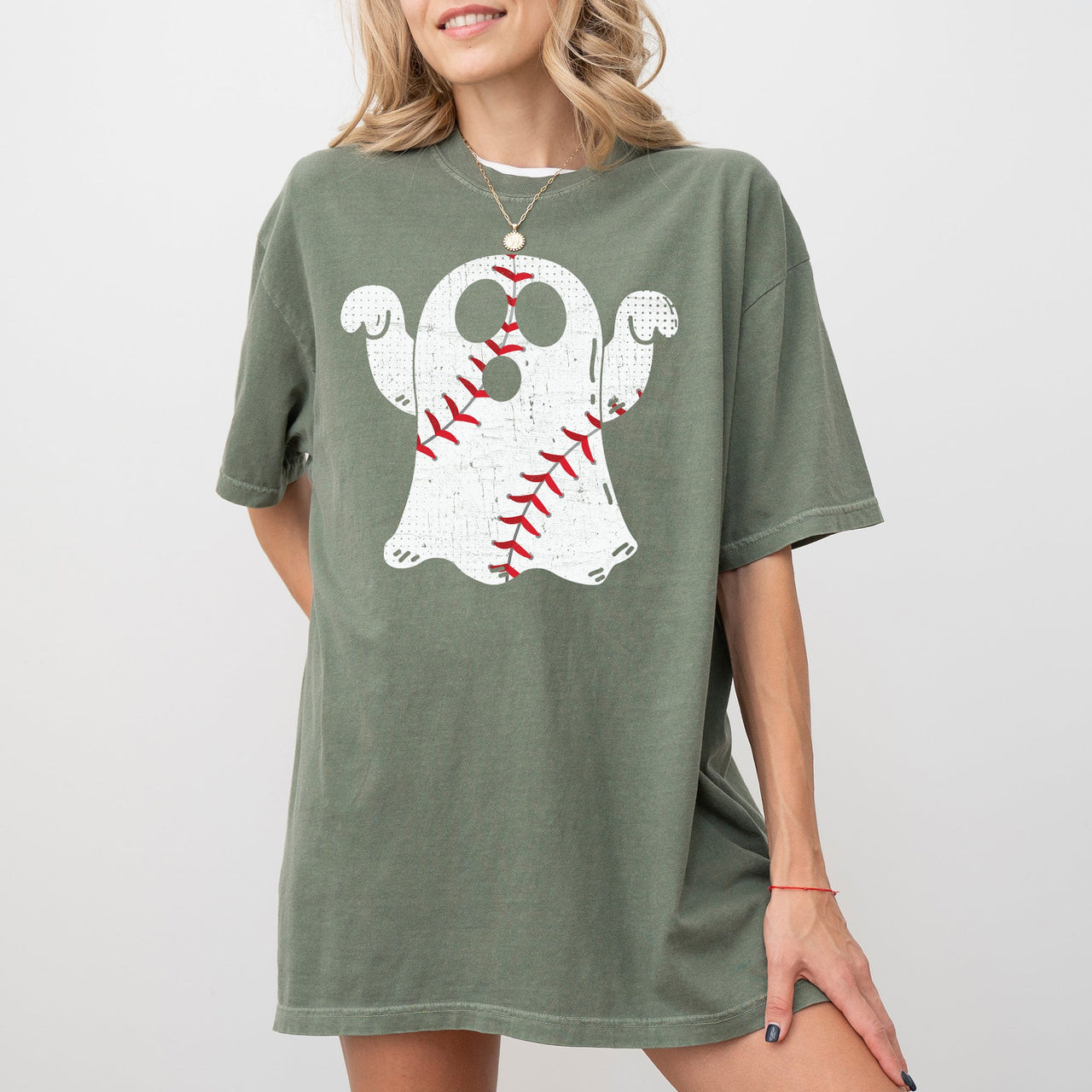 Baseball Ghost Spooky Skeleton Witch Meme Halloween Costume Art Comfort Colors Tee