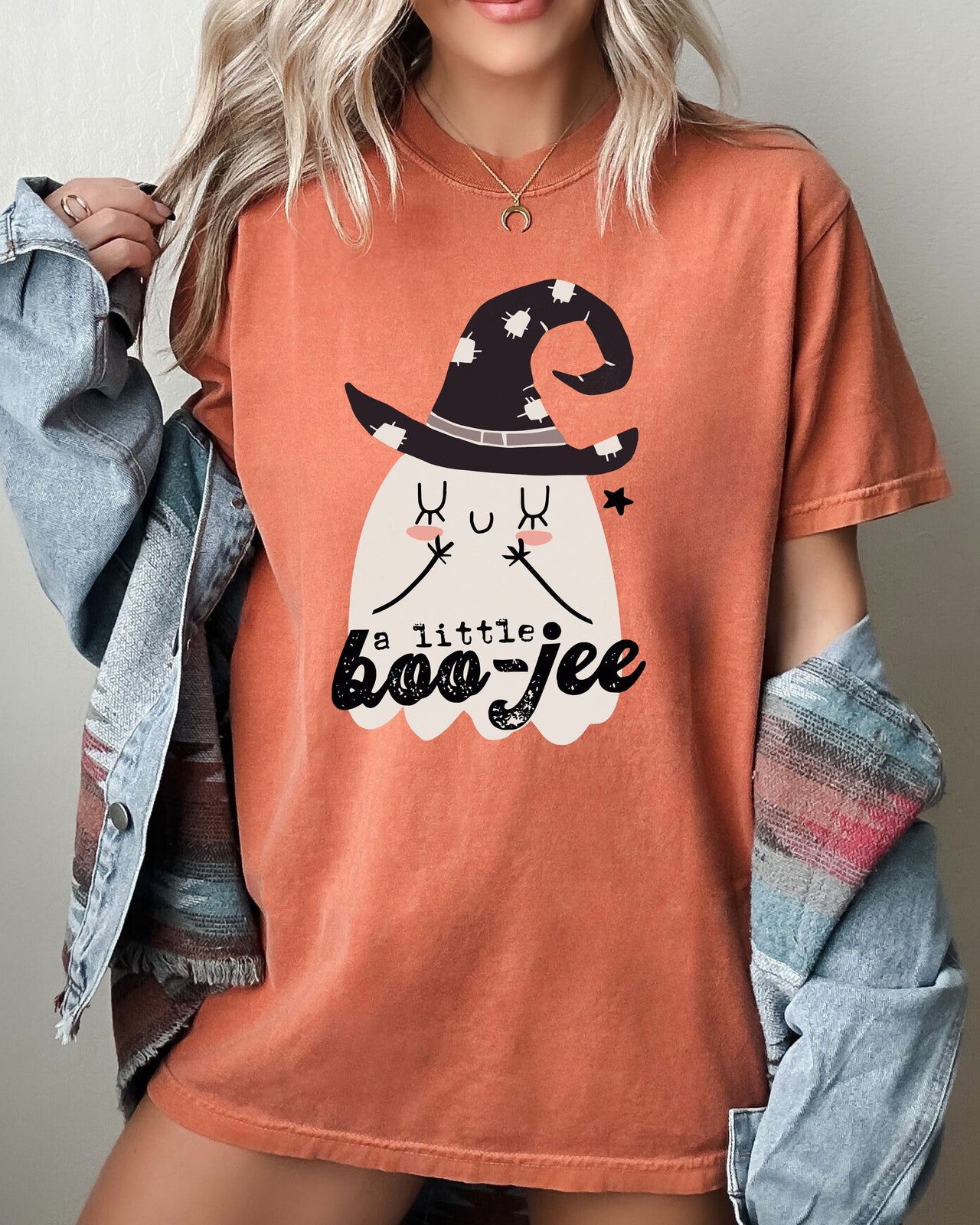 Boo-Jee Ghost Spooky Skeleton Witch Halloween Meme Graphic Artwork Comfort Colors Tee