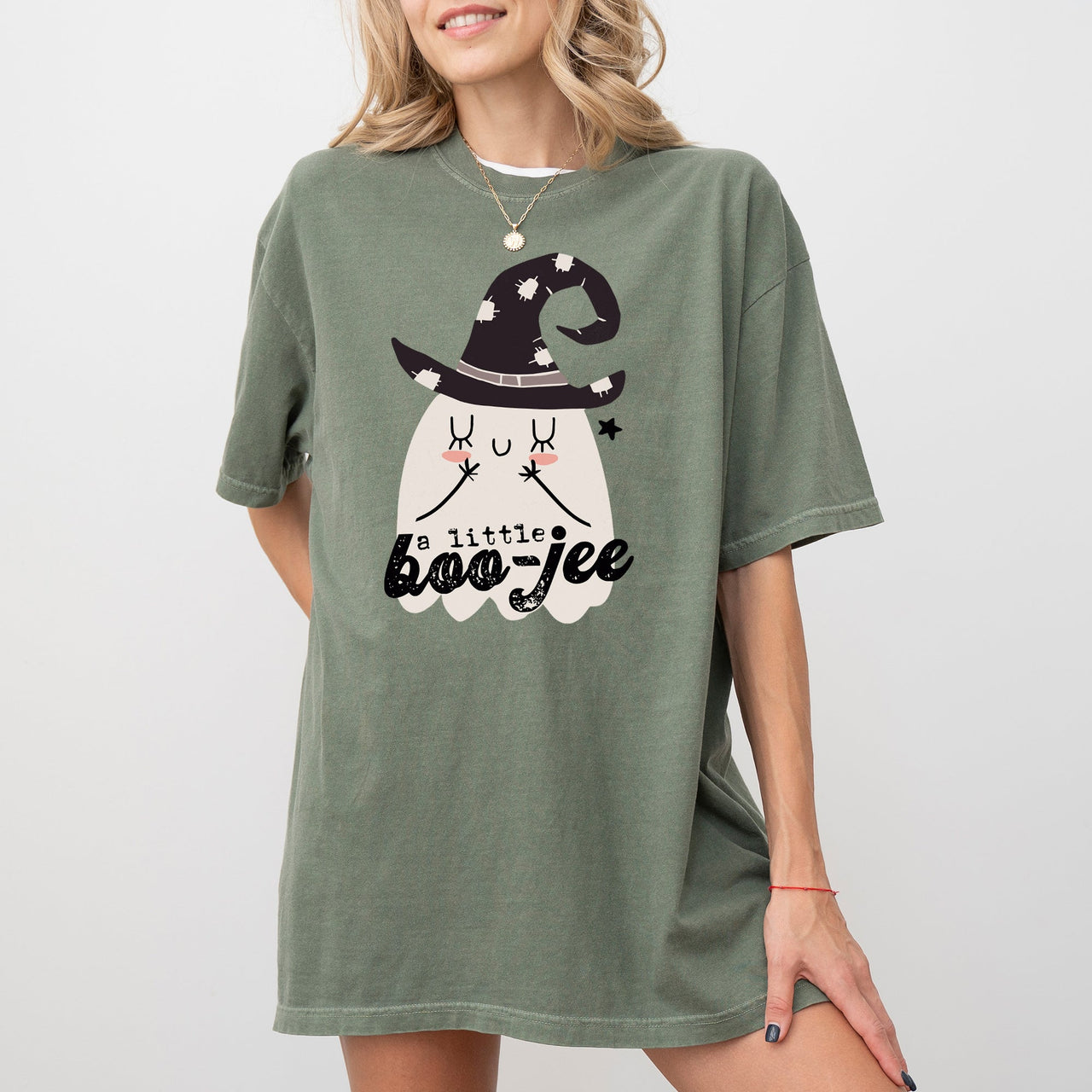 Boo-Jee Ghost Spooky Skeleton Witch Halloween Meme Graphic Artwork Comfort Colors Tee