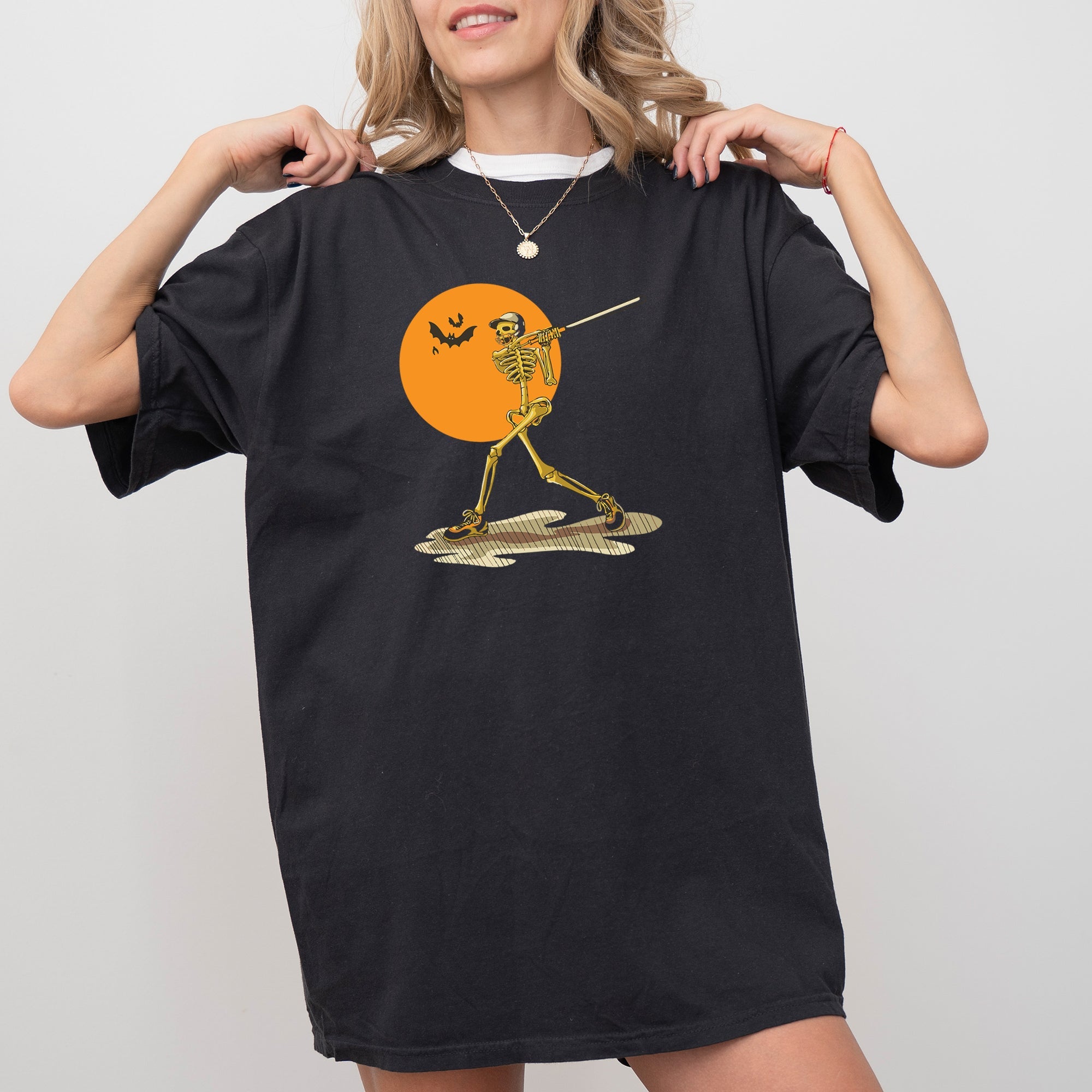 Golf Skeleton Spooky Funny Witch Halloween Meme Aesthetic Costume Comfort Colors Tee