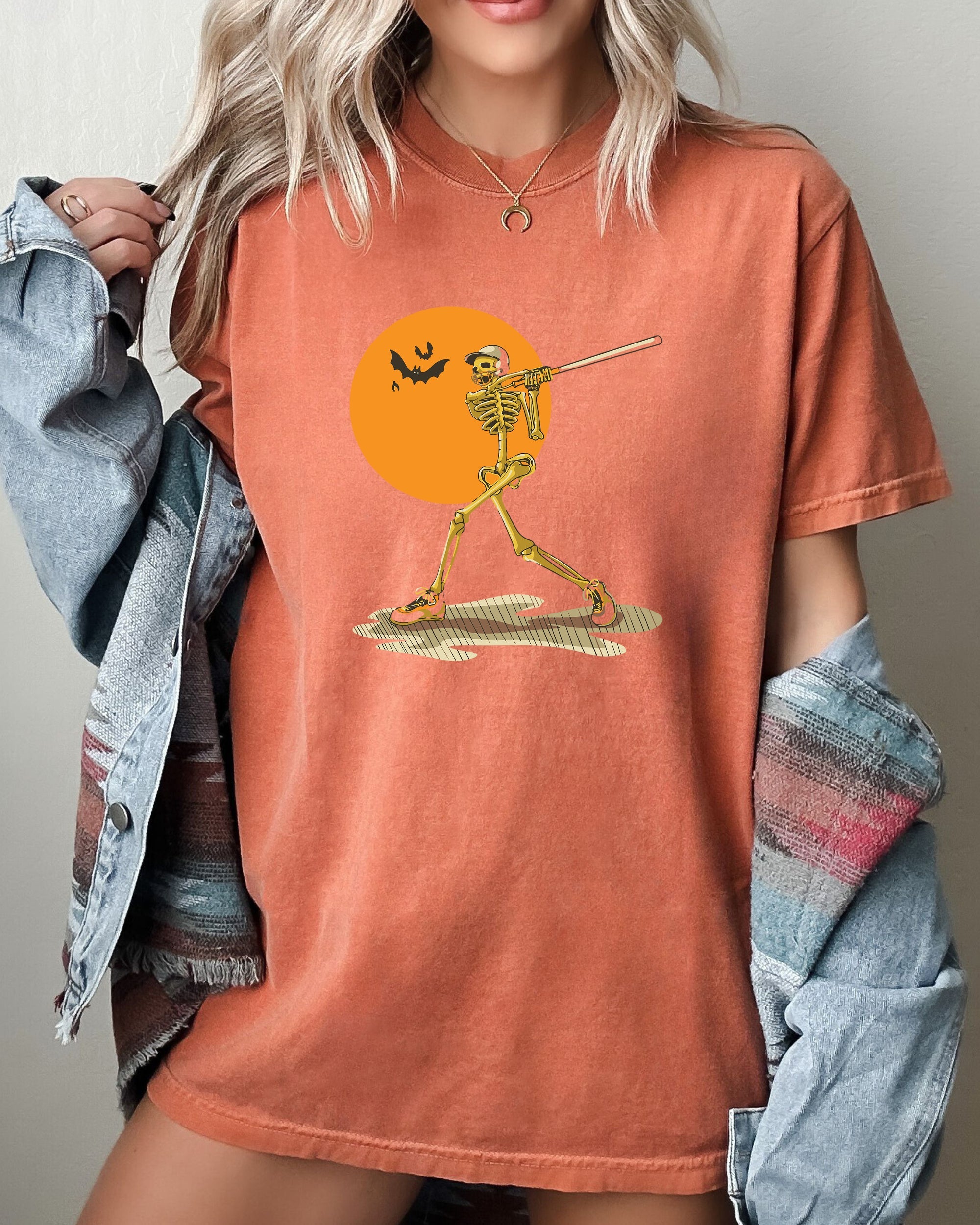 Golf Skeleton Spooky Funny Witch Halloween Meme Aesthetic Costume Comfort Colors Tee