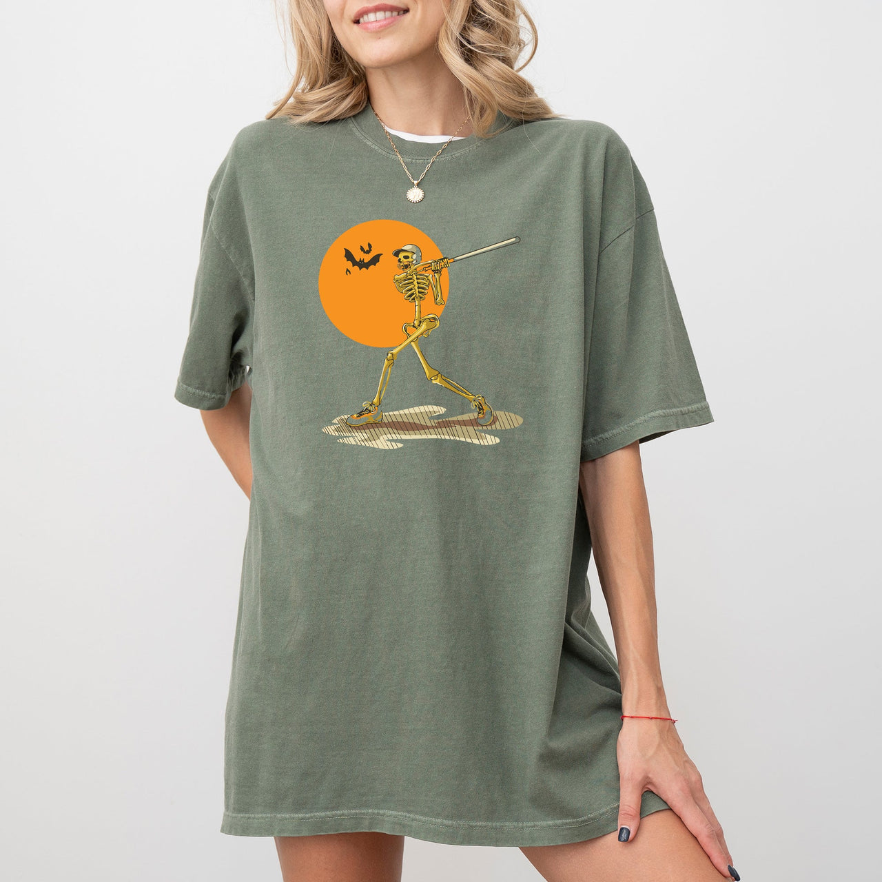 Golf Skeleton Spooky Funny Witch Halloween Meme Aesthetic Costume Comfort Colors Tee