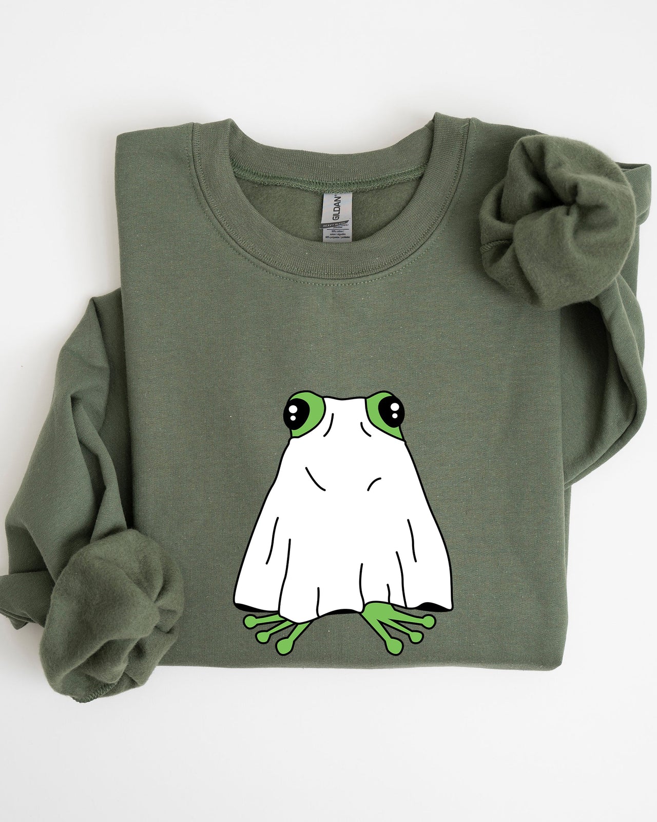 Frog Ghost Skeleton Spooky Witch Halloween Meme Aesthetic Costume Graphic Sweatshirt