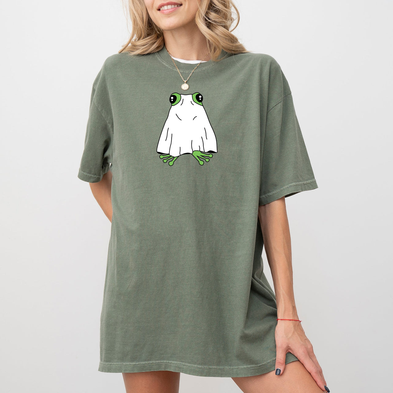 Frog Ghost Skeleton Spooky Witch Halloween Meme Costume Night Parade Comfort Colors Tee