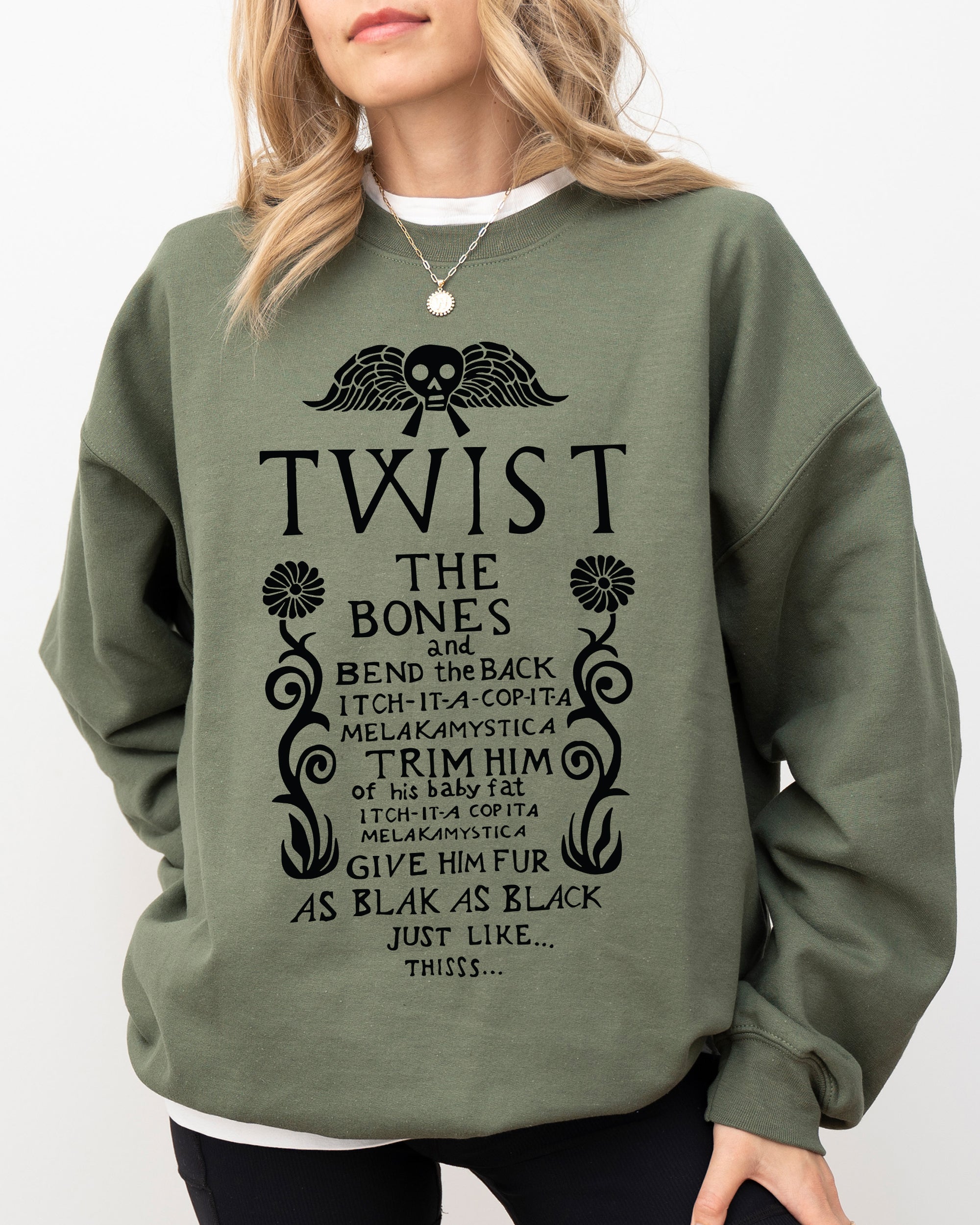 Twist The Bones Skeleton Spooky Ghost Witch Meme Halloween Costume Haunted Sweatshirt