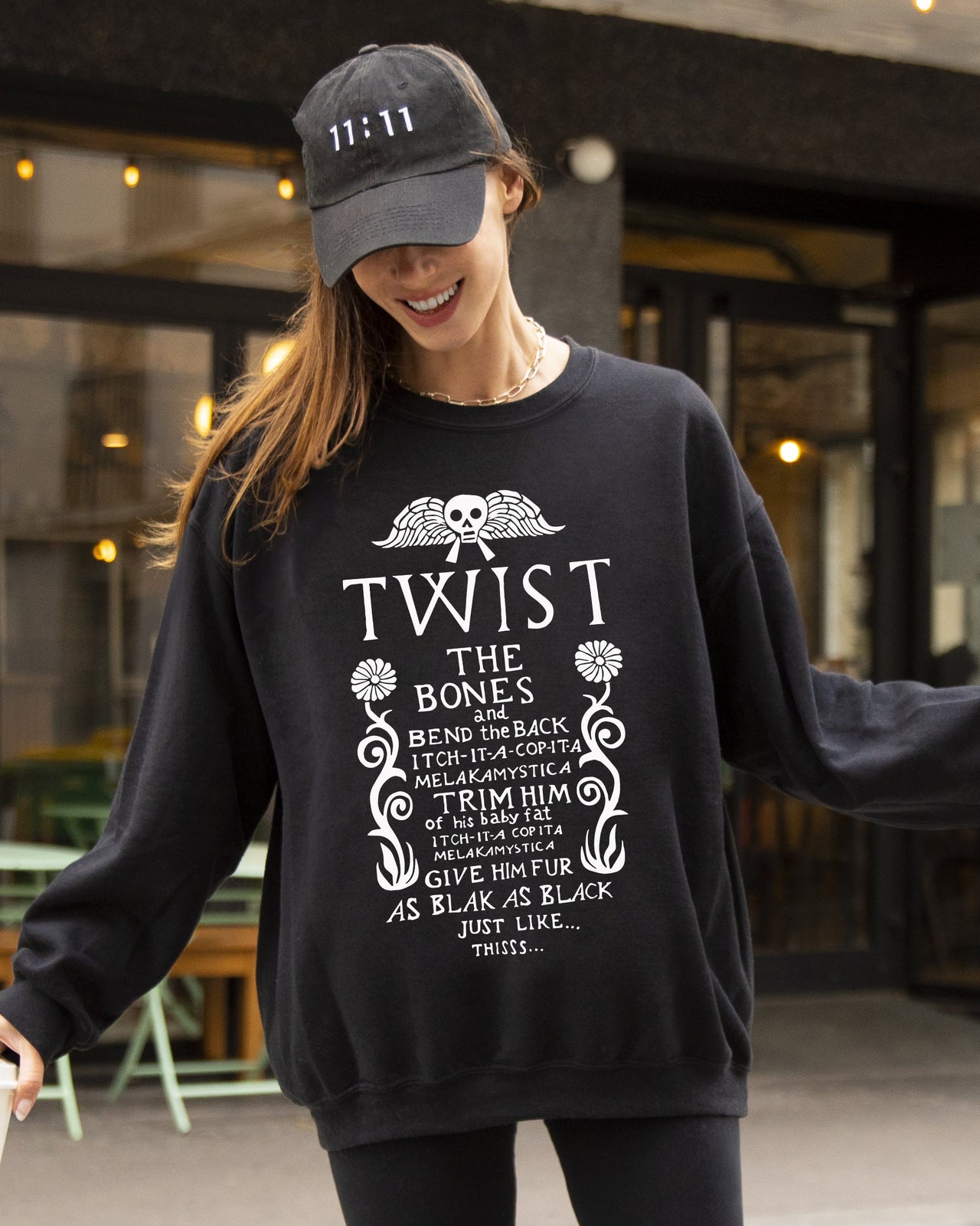 Twist The Bones Skeleton Spooky Ghost Witch Meme Halloween Costume Haunted Sweatshirt