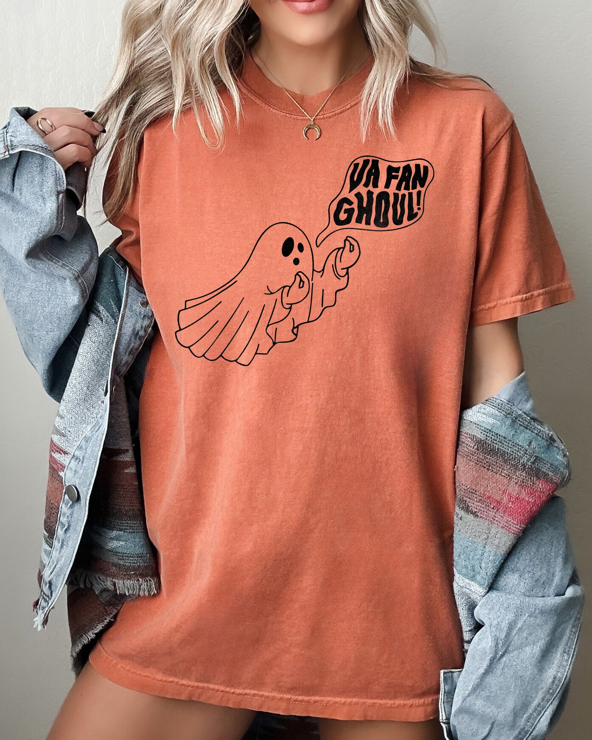 Va Fan Ghoul Skeleton Spooky Ghost Witch Aesthetic Meme Halloween Costume Comfort Colors Tee