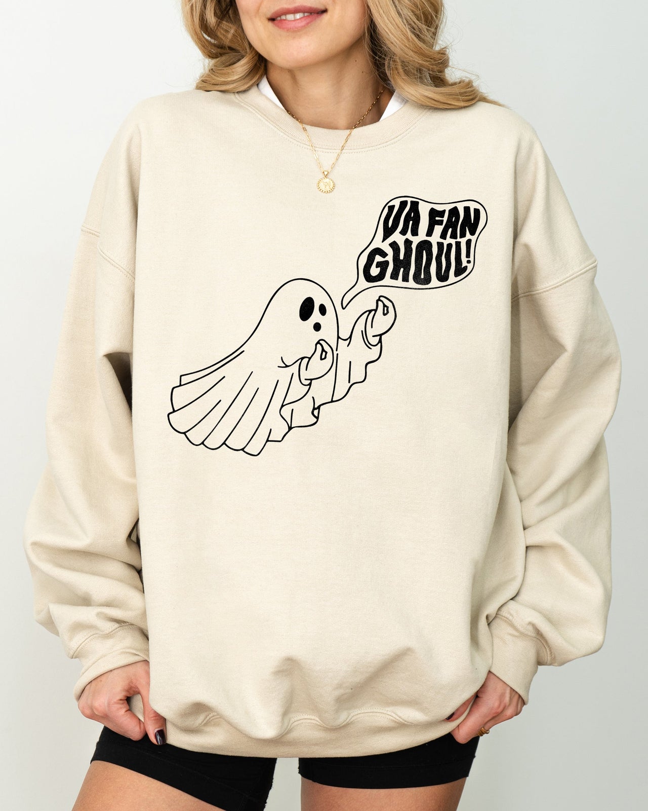 Va Fan Ghoul Skeleton Spooky Ghost Witch Halloween Costume Edition Graphic Sweatshirt