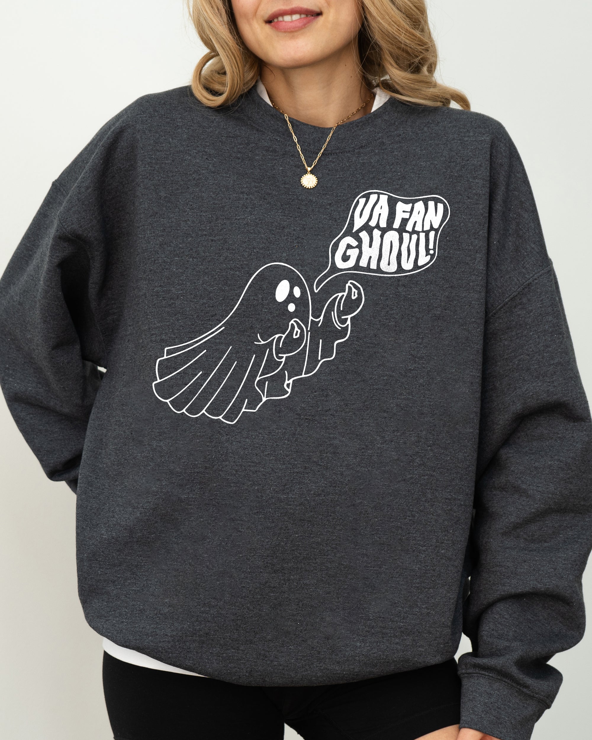 Va Fan Ghoul Skeleton Spooky Ghost Witch Halloween Costume Edition Graphic Sweatshirt