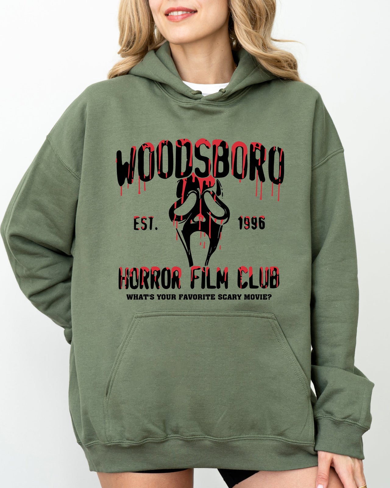 Woodsboro Horror Film Skeleton Spooky Ghost Witch Aesthetic Meme Halloween Costume Hoodie
