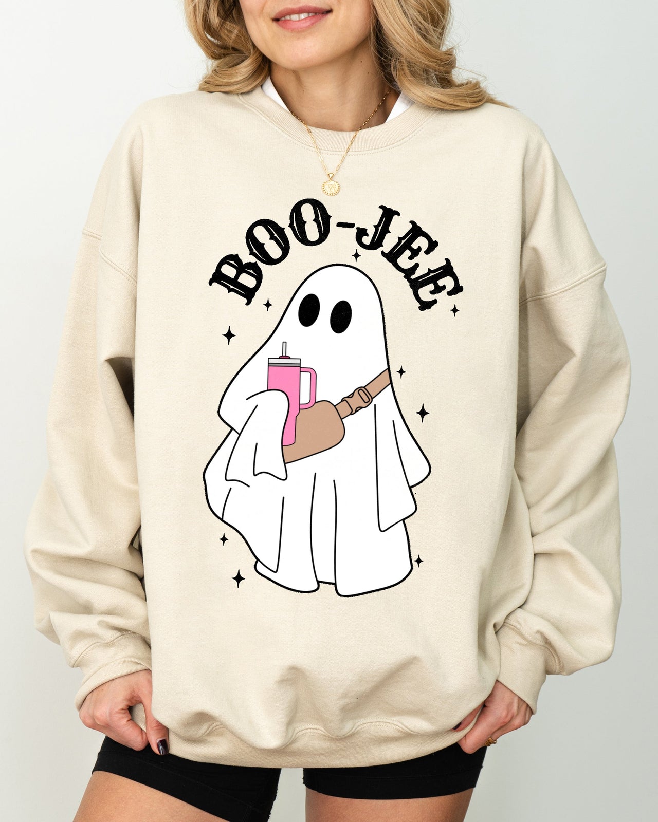 Boo-Jee Ghost Skeleton Spooky Funny Witch Aesthetic Meme Halloween Costume Sweatshirt